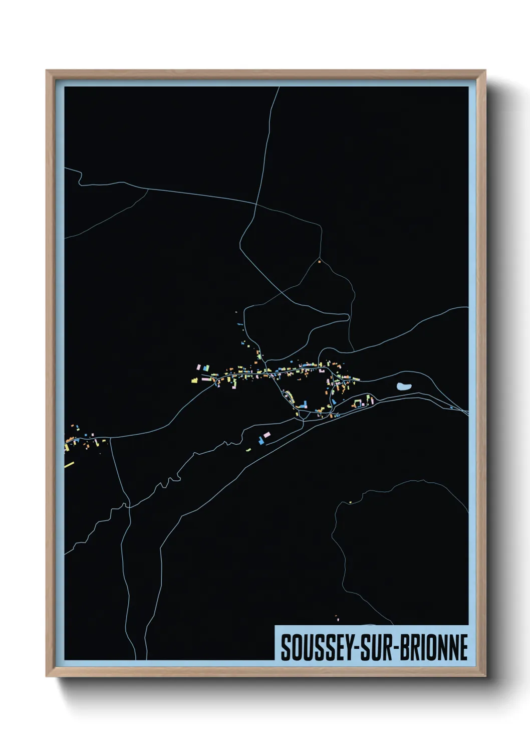 Une affiche de carte sur Soussey-sur-Brionne