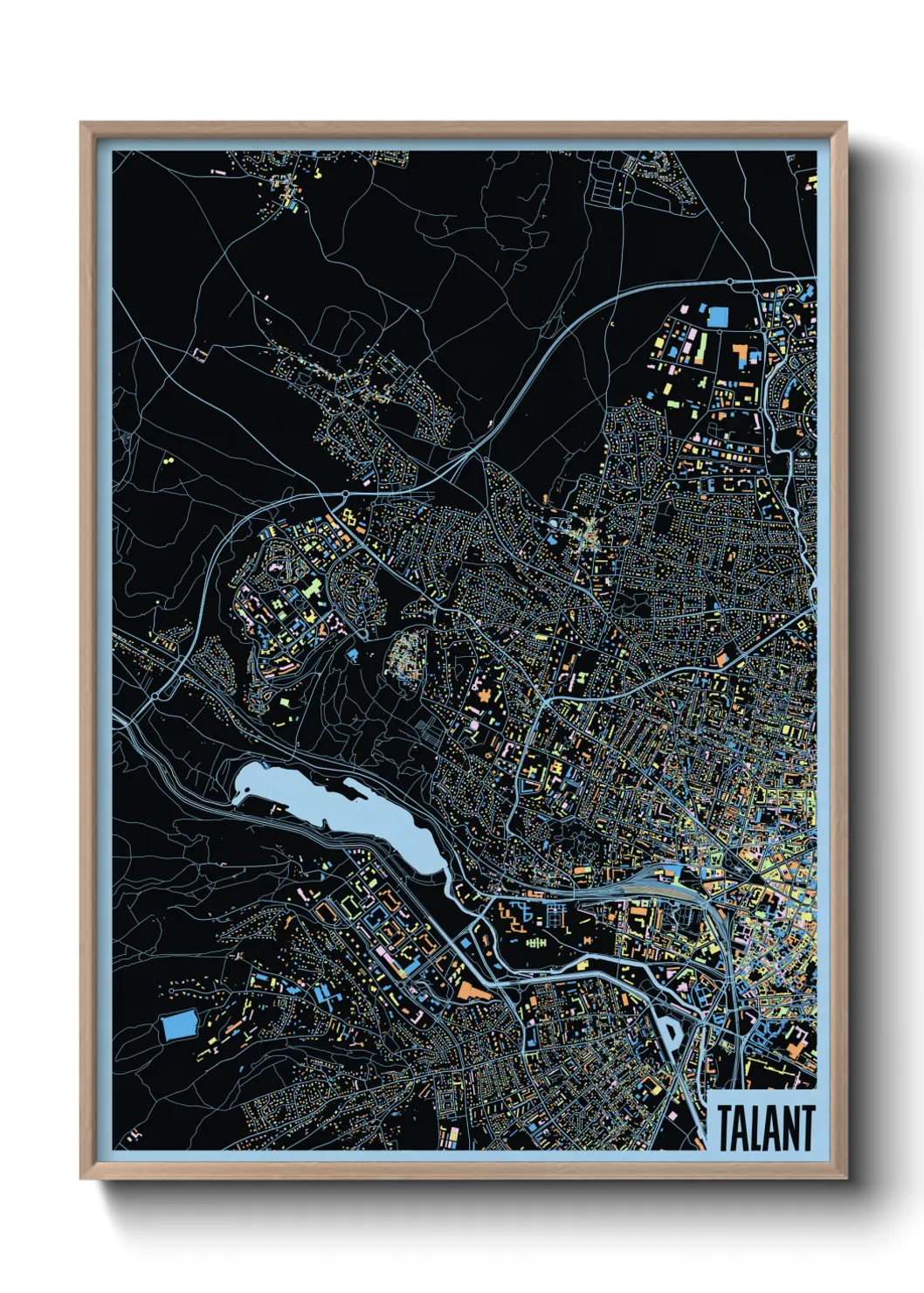 Une affiche de carte sur Talant