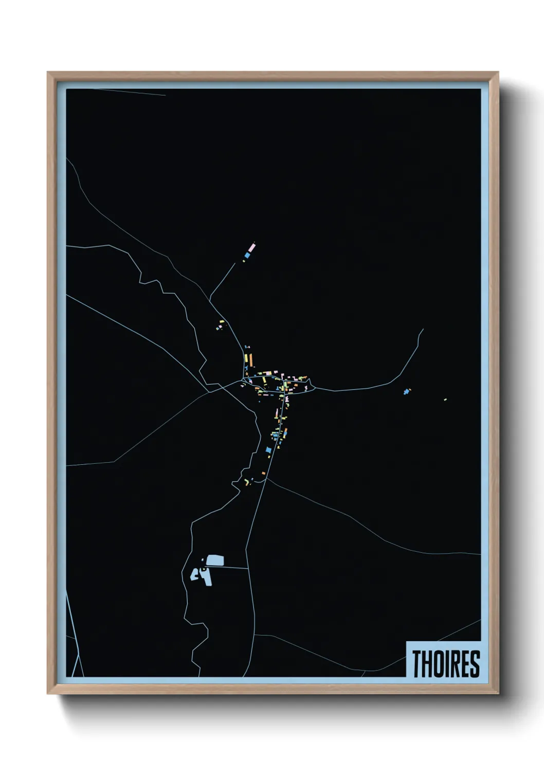 Une affiche de carte sur Thoires