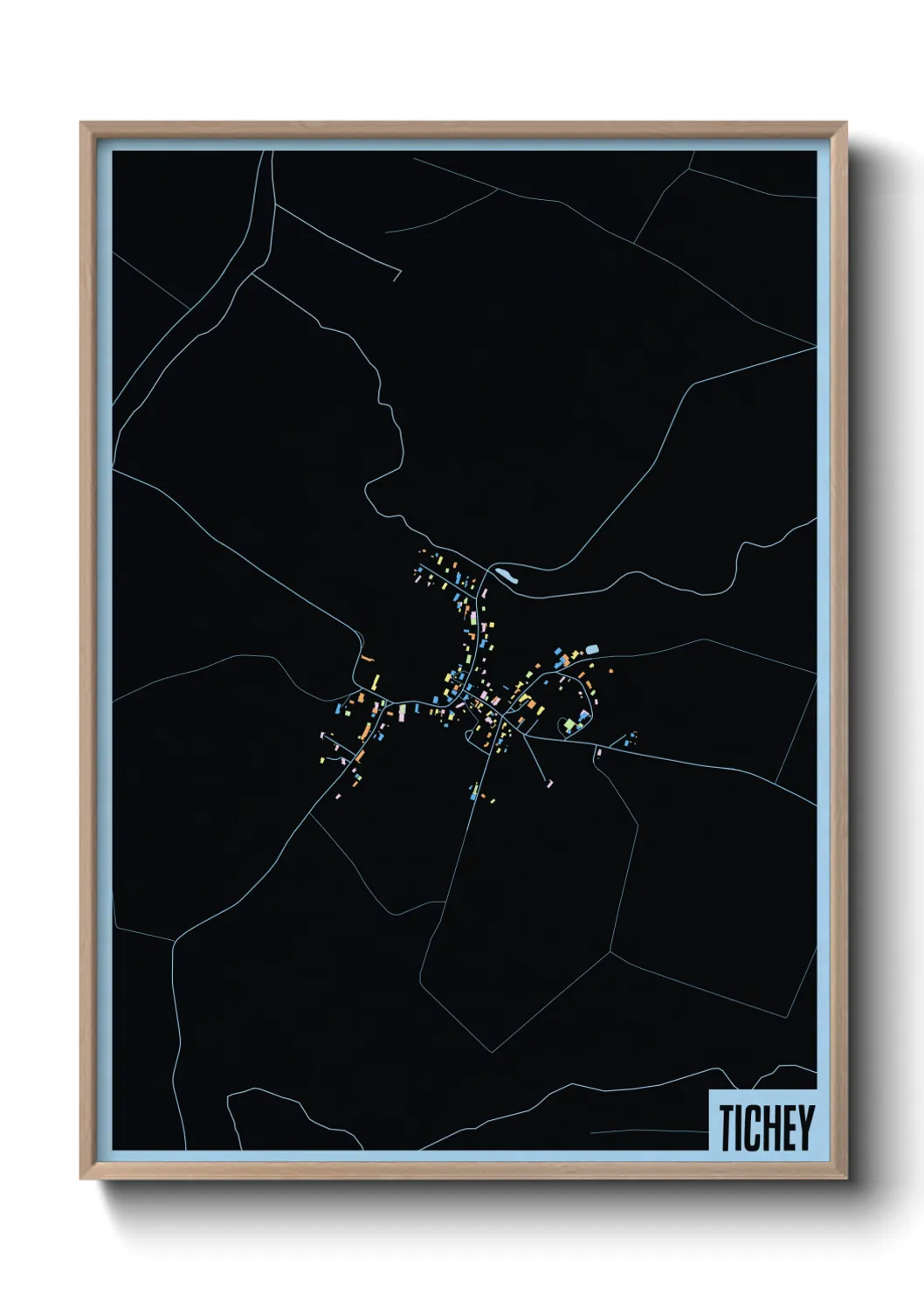 Une affiche de carte sur Tichey