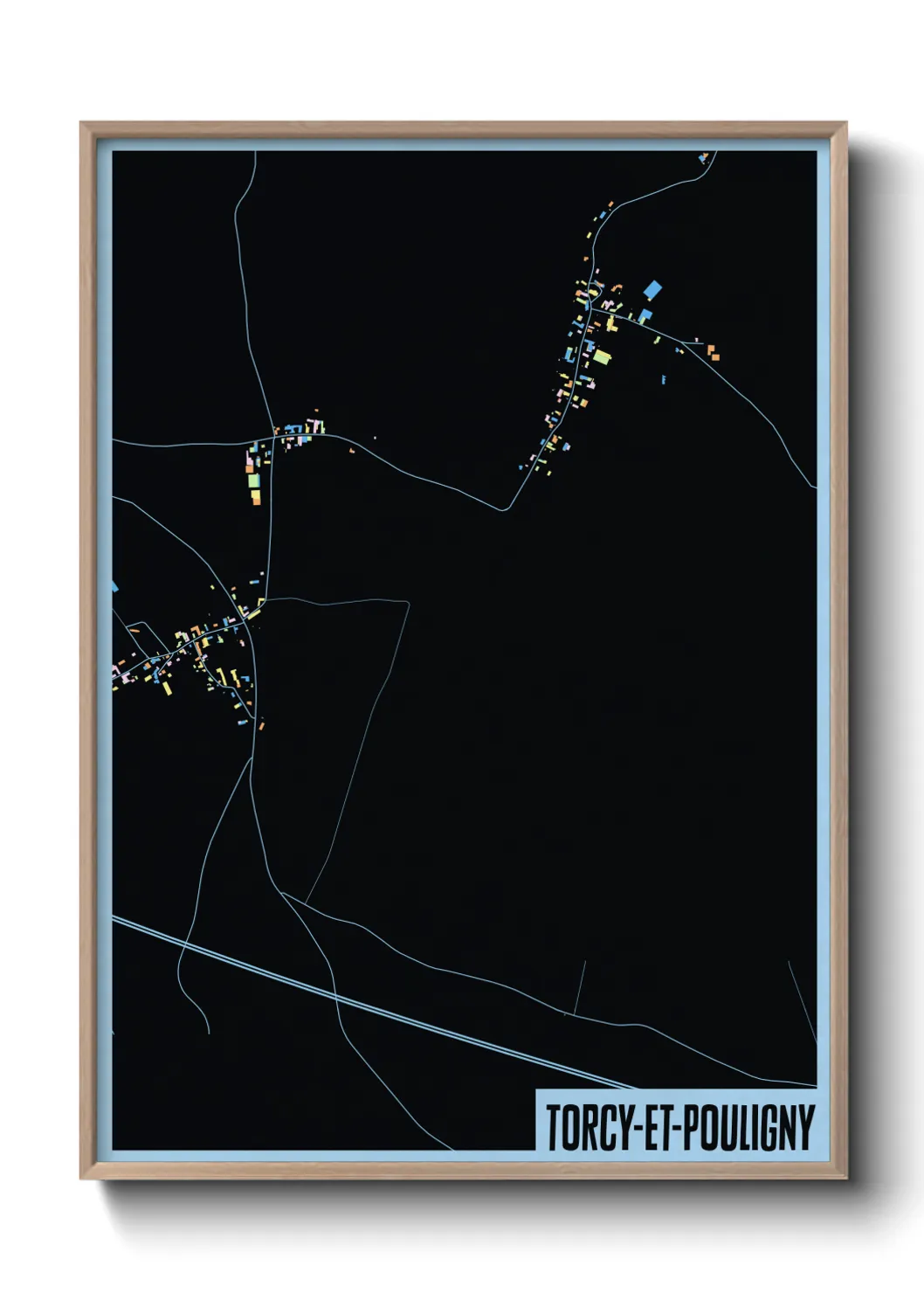 Une affiche de carte sur Torcy-et-Pouligny