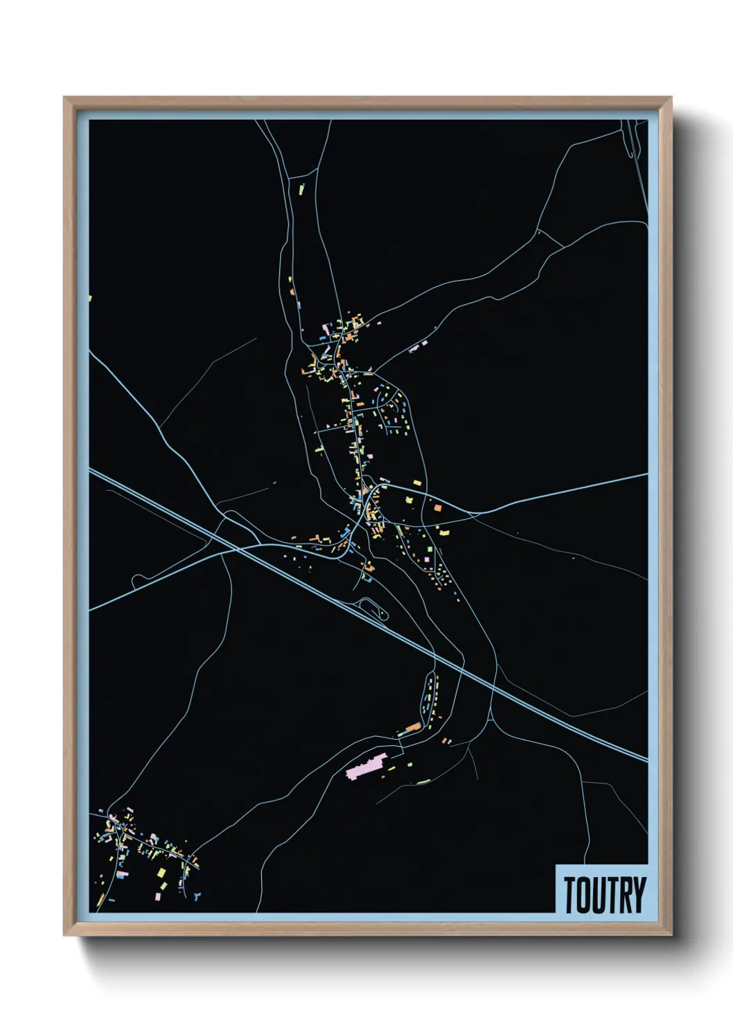 Une affiche de carte sur Toutry