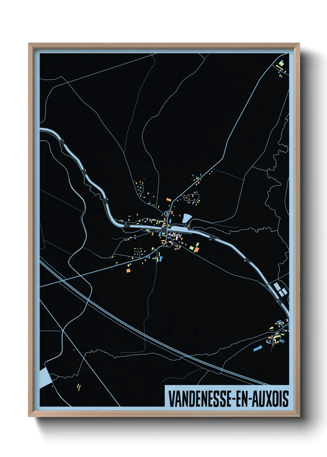Une affiche de carte sur Vandenesse-en-Auxois