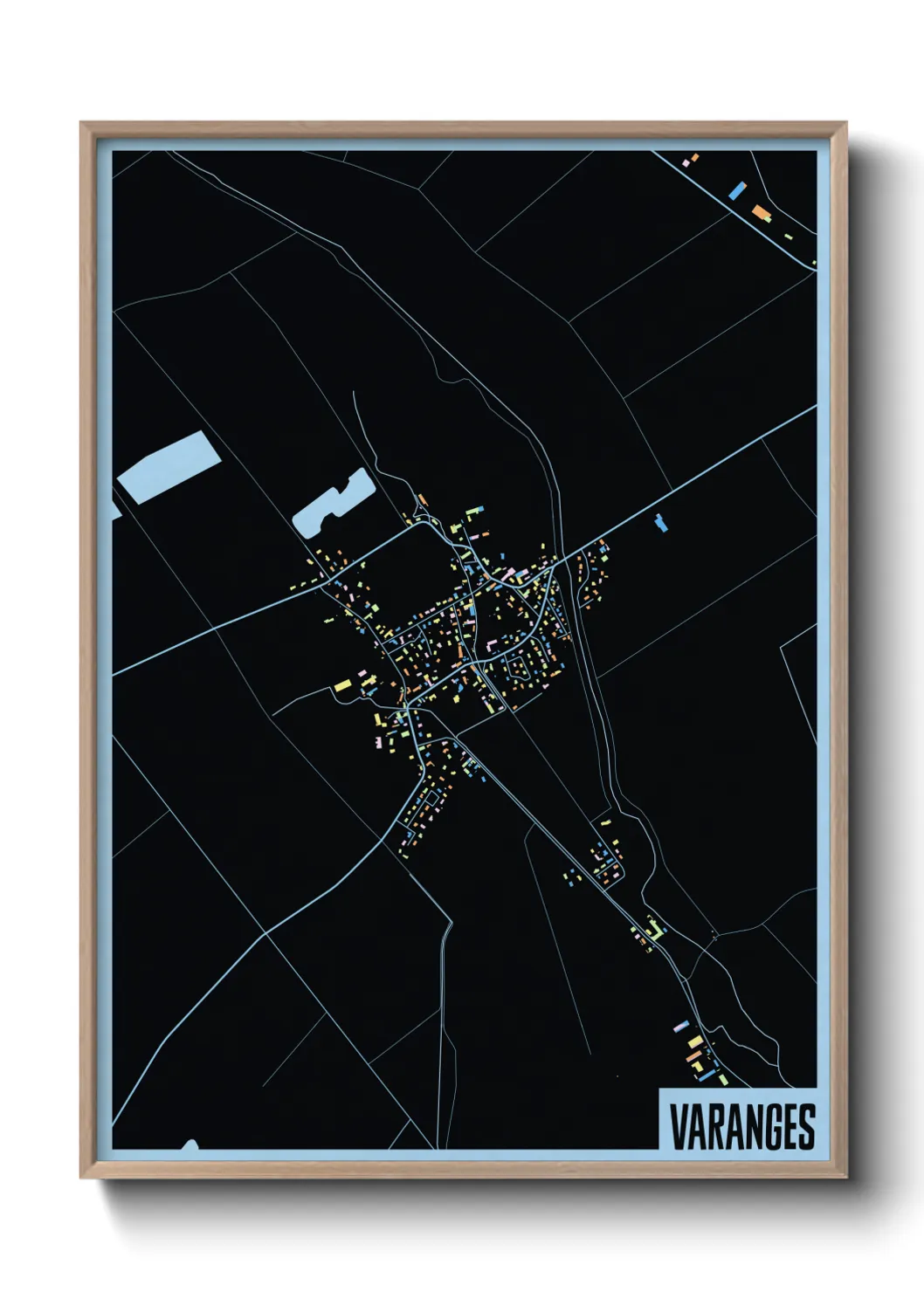 Une affiche de carte sur Varanges