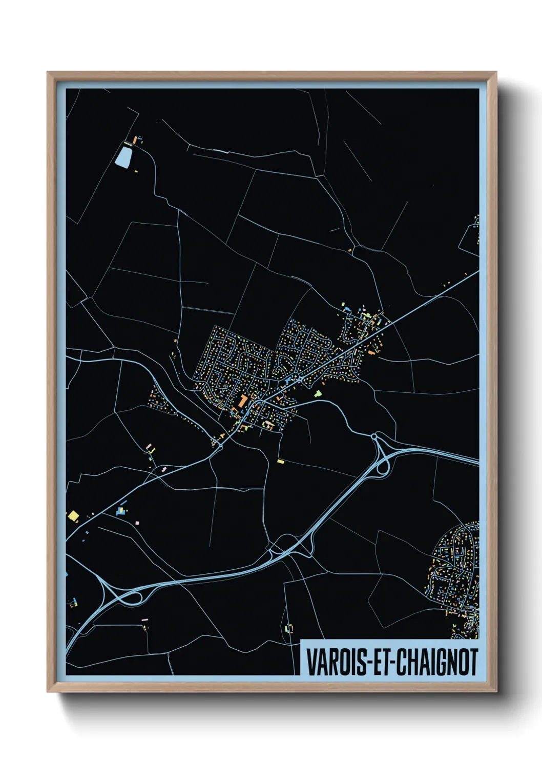 Une affiche de carte sur Varois-et-Chaignot