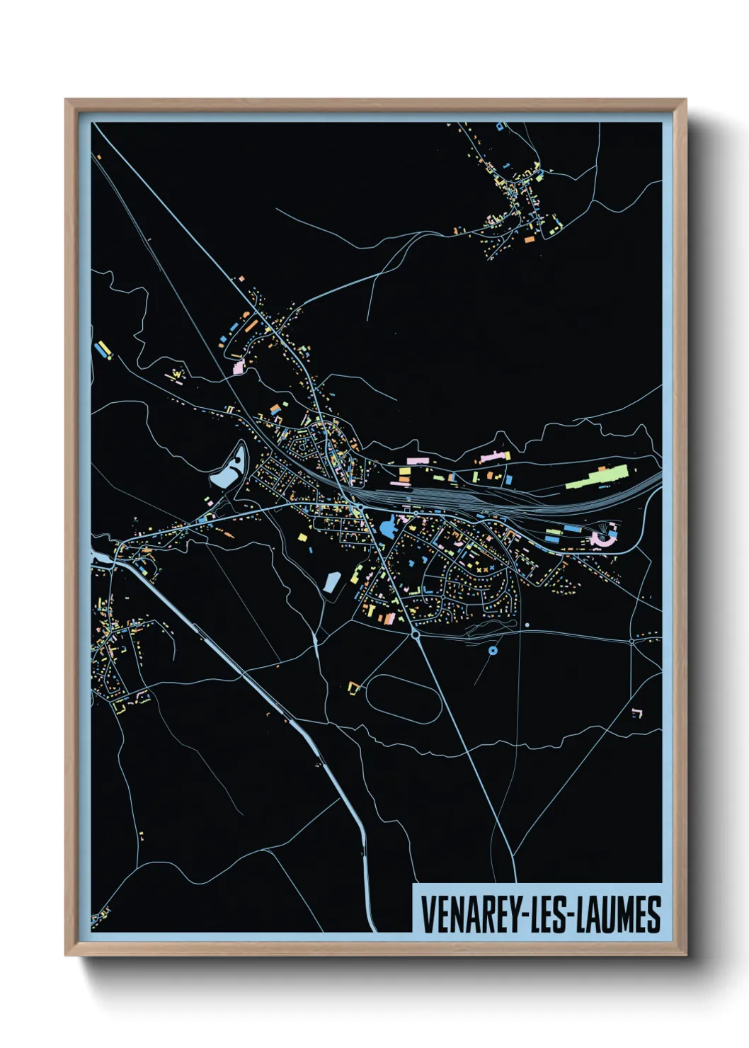 Une affiche de carte sur Venarey-les-Laumes