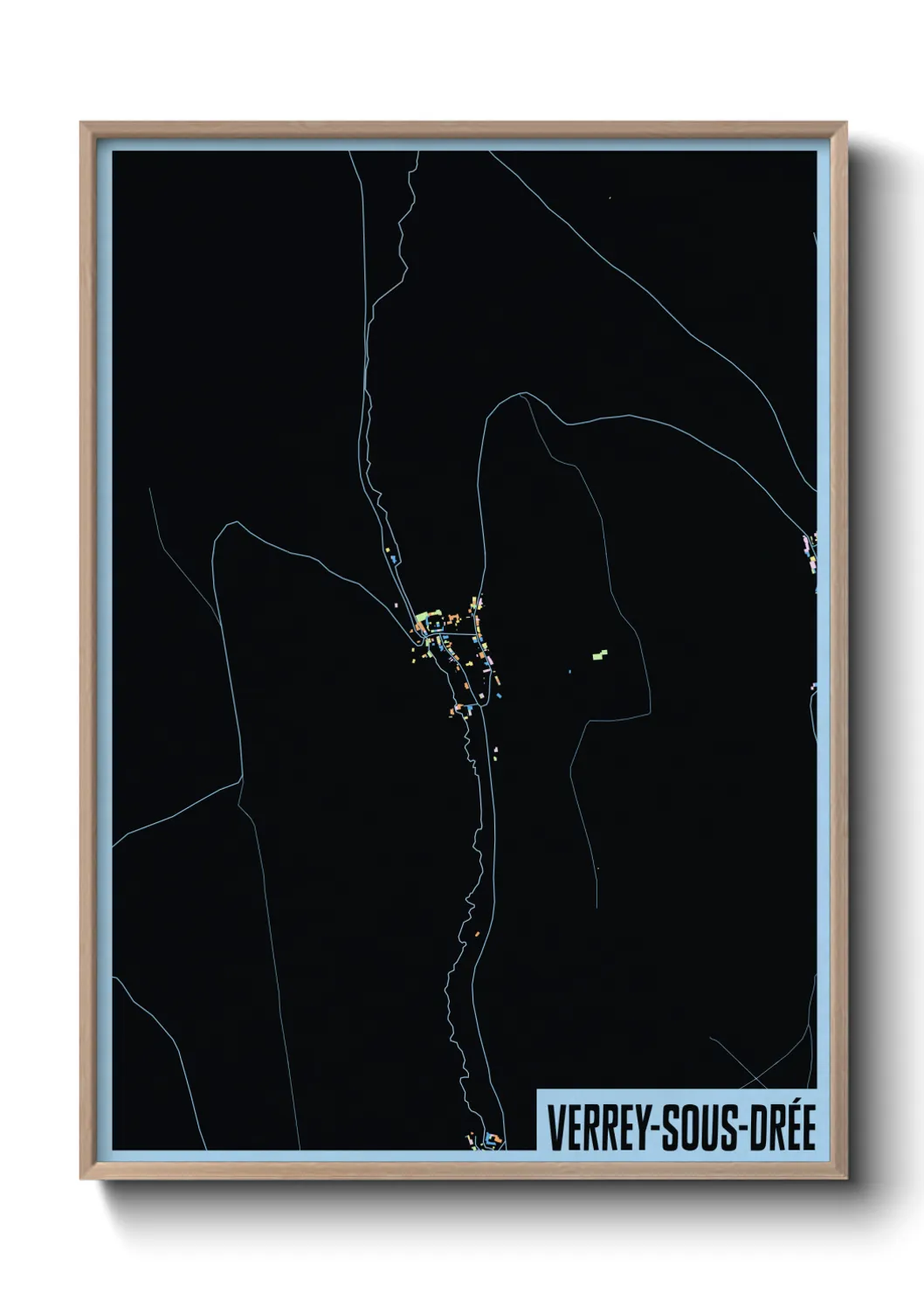 Une affiche de carte sur Verrey-sous-Drée