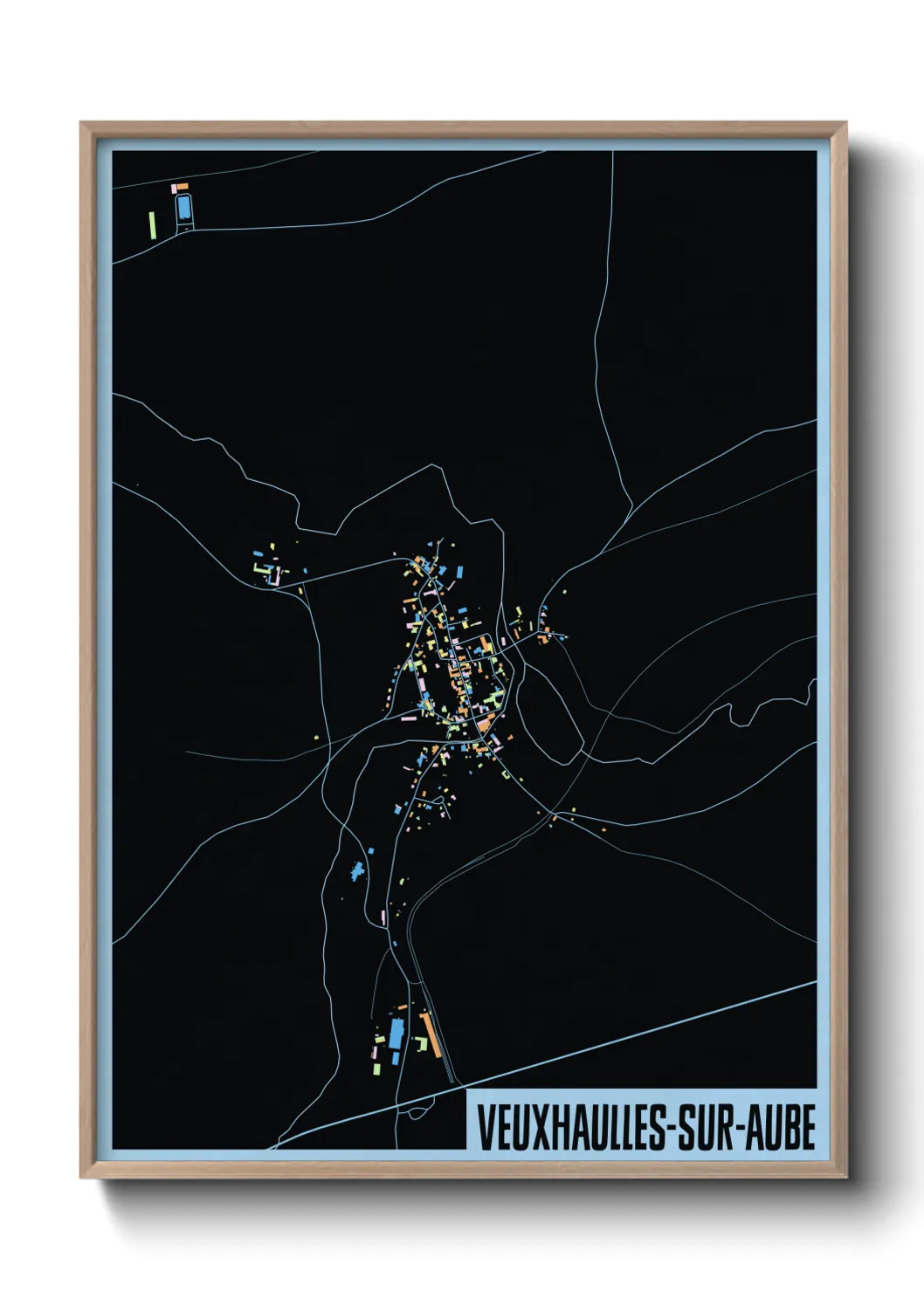 Une affiche de carte sur Veuxhaulles-sur-Aube