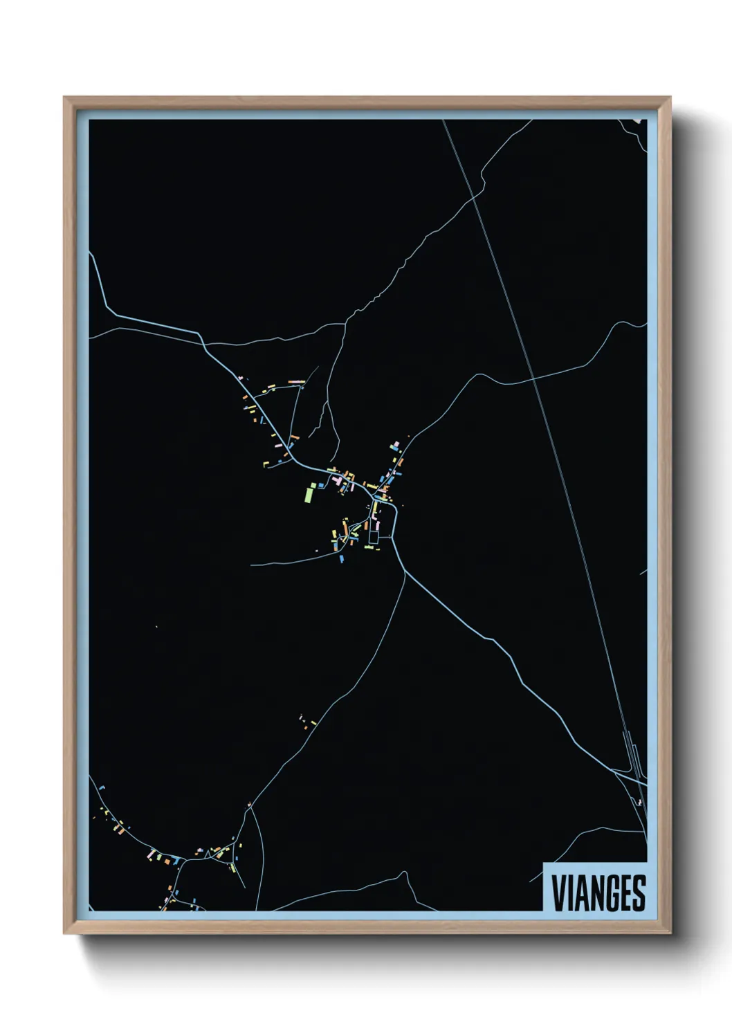 Une affiche de carte sur Vianges