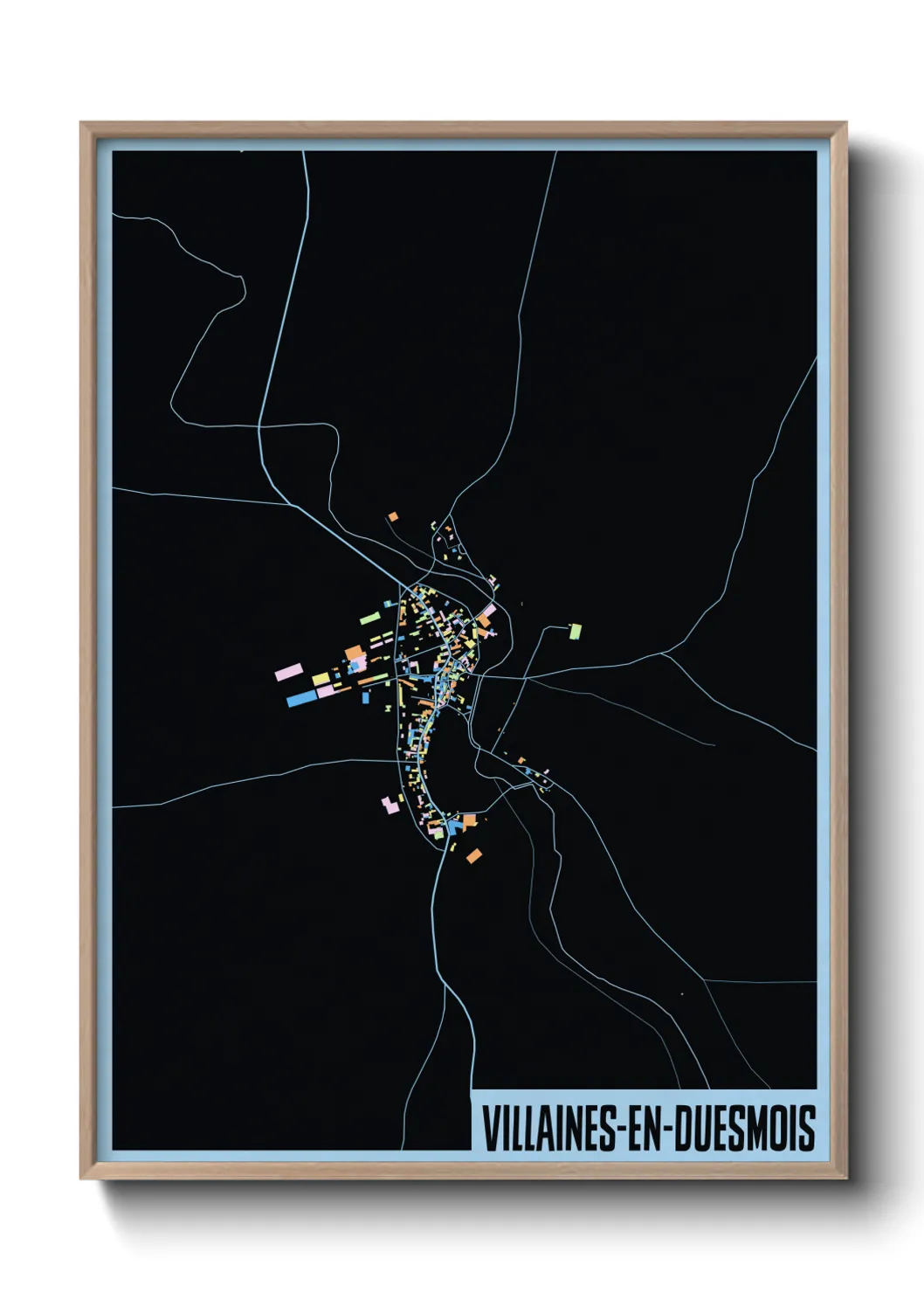 Une affiche de carte sur Villaines-en-Duesmois