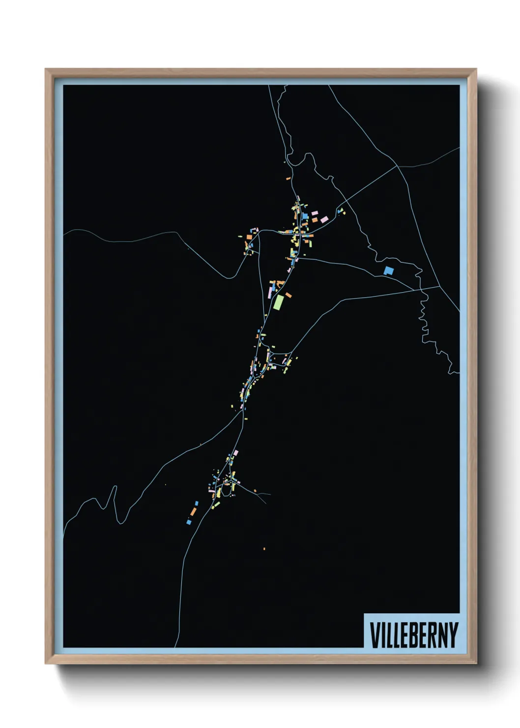 Une affiche de carte sur Villeberny