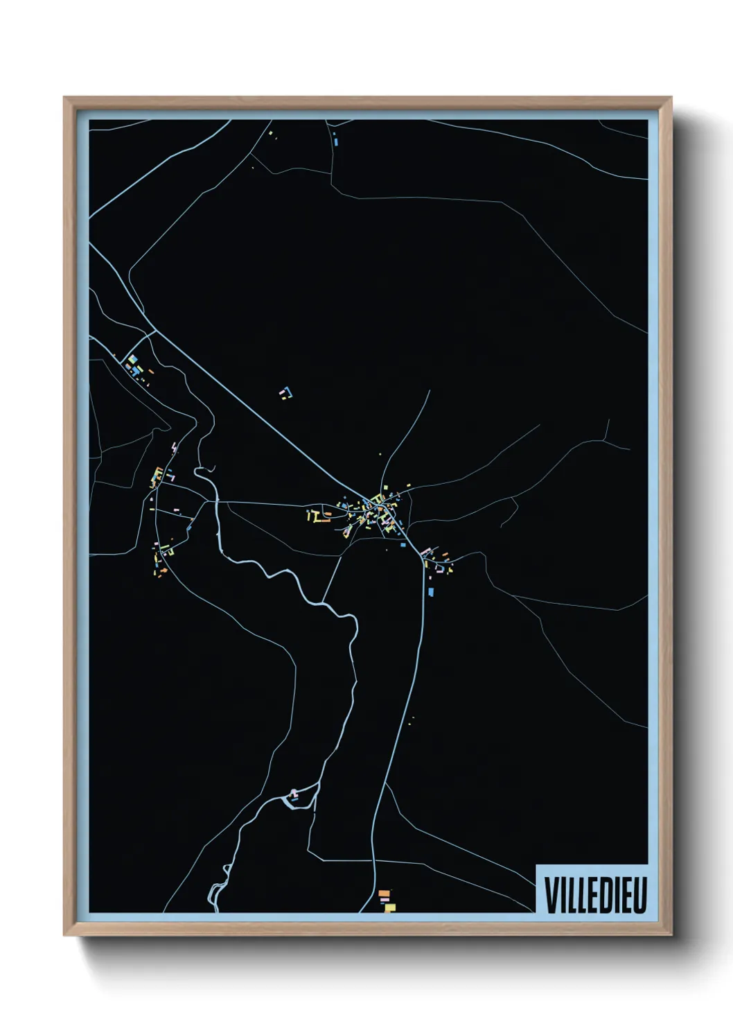 Une affiche de carte sur Villedieu