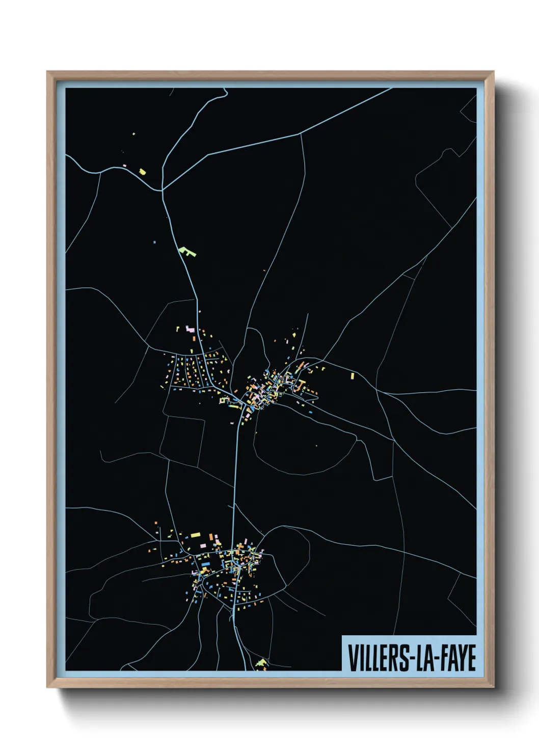 Une affiche de carte sur Villers-la-Faye