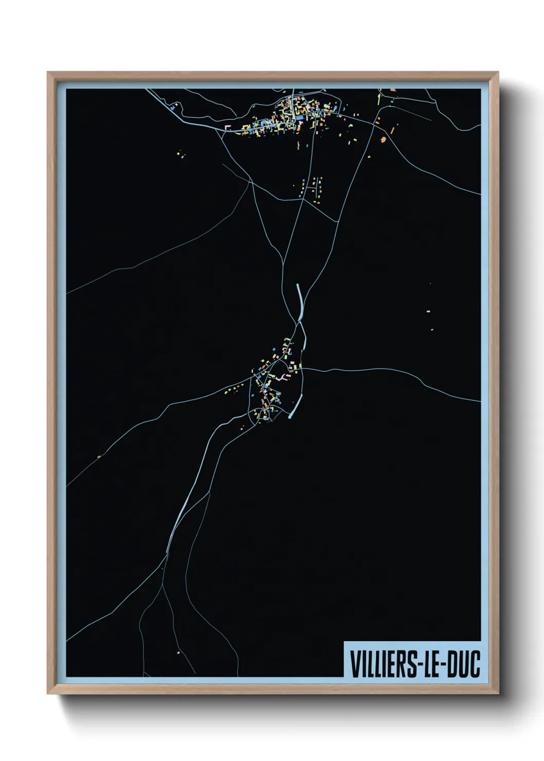 Une affiche de carte sur Villiers-le-Duc