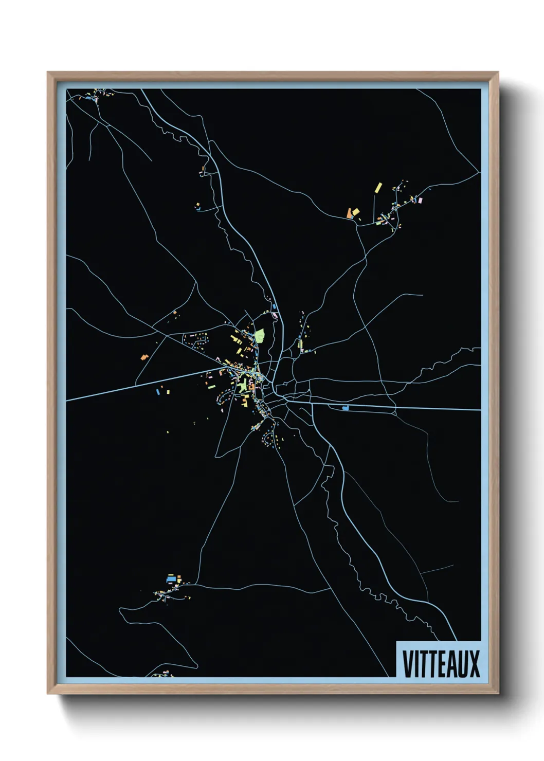 Une affiche de carte sur Vitteaux