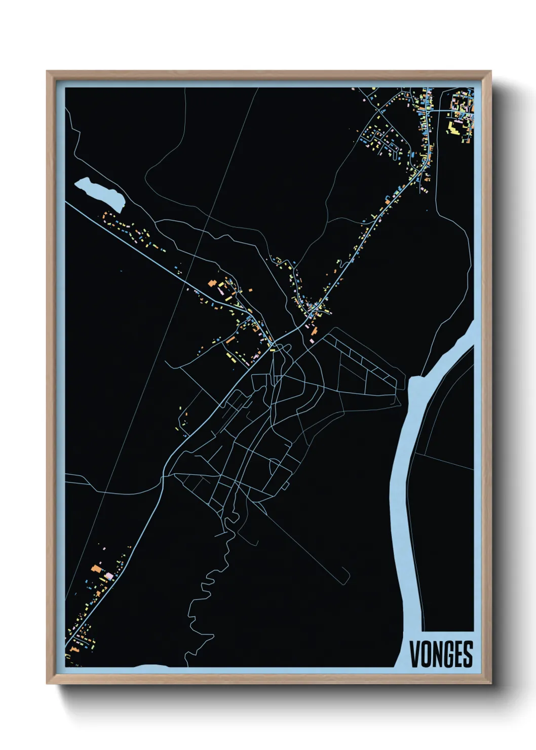 Une affiche de carte sur Vonges