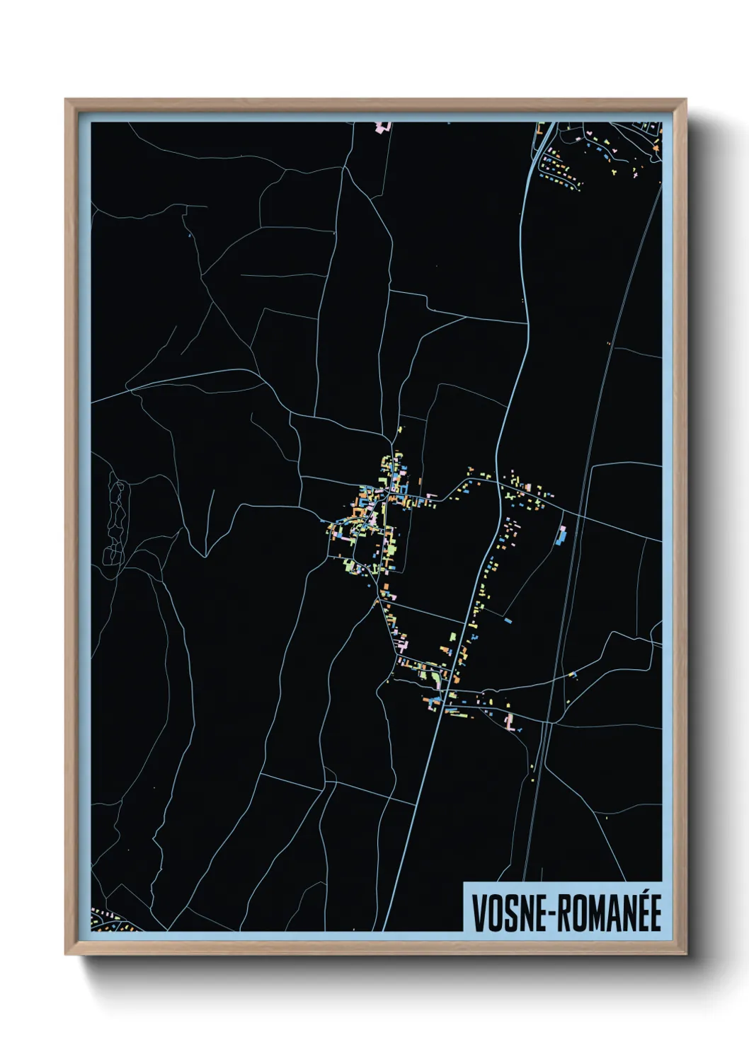 Une affiche de carte sur Vosne-Romanée