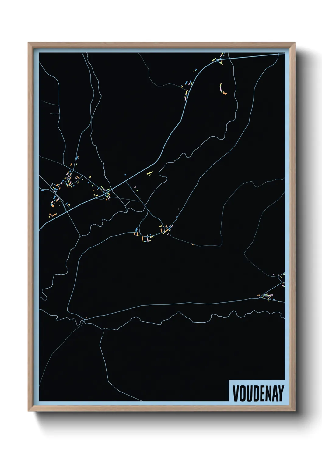 Une affiche de carte sur Voudenay