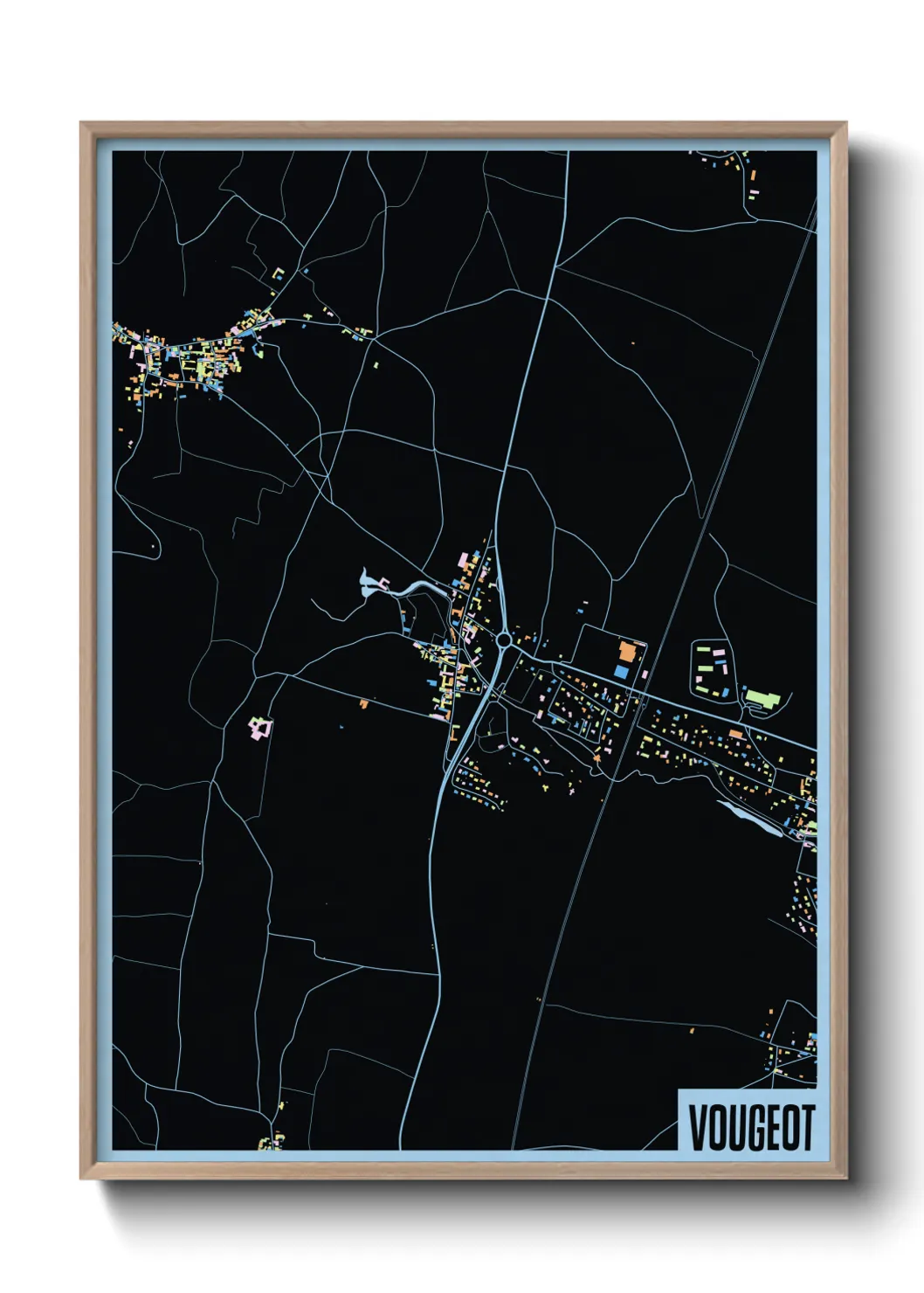 Une affiche de carte sur Vougeot