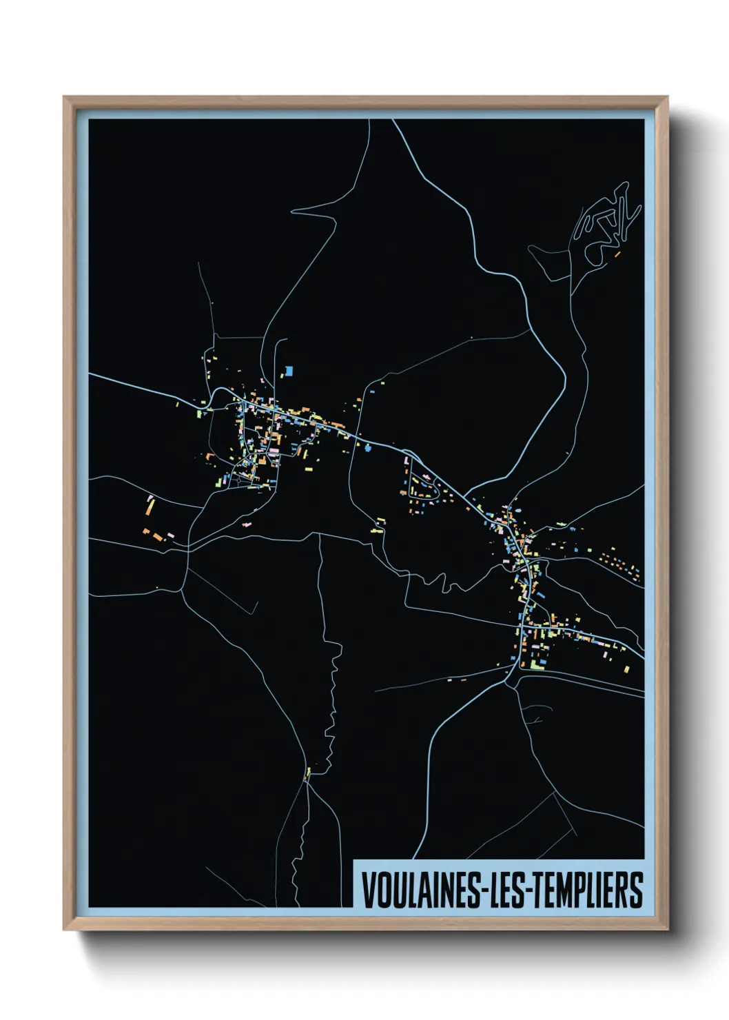 Une affiche de carte sur Voulaines-les-Templiers