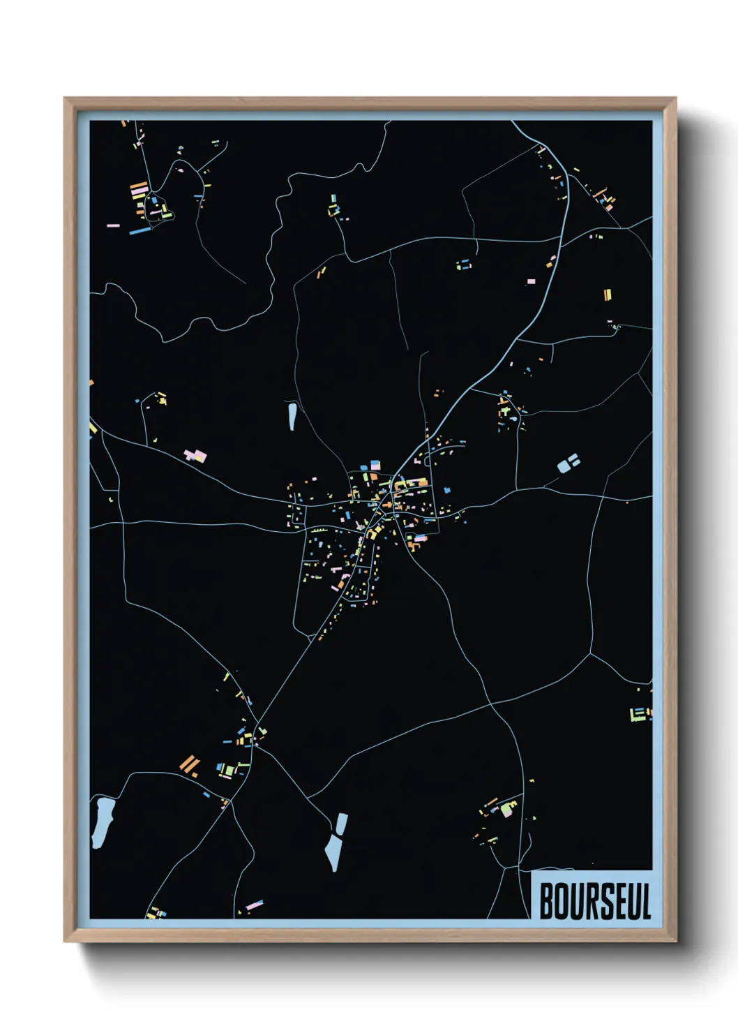 Une affiche de carte sur Bourseul