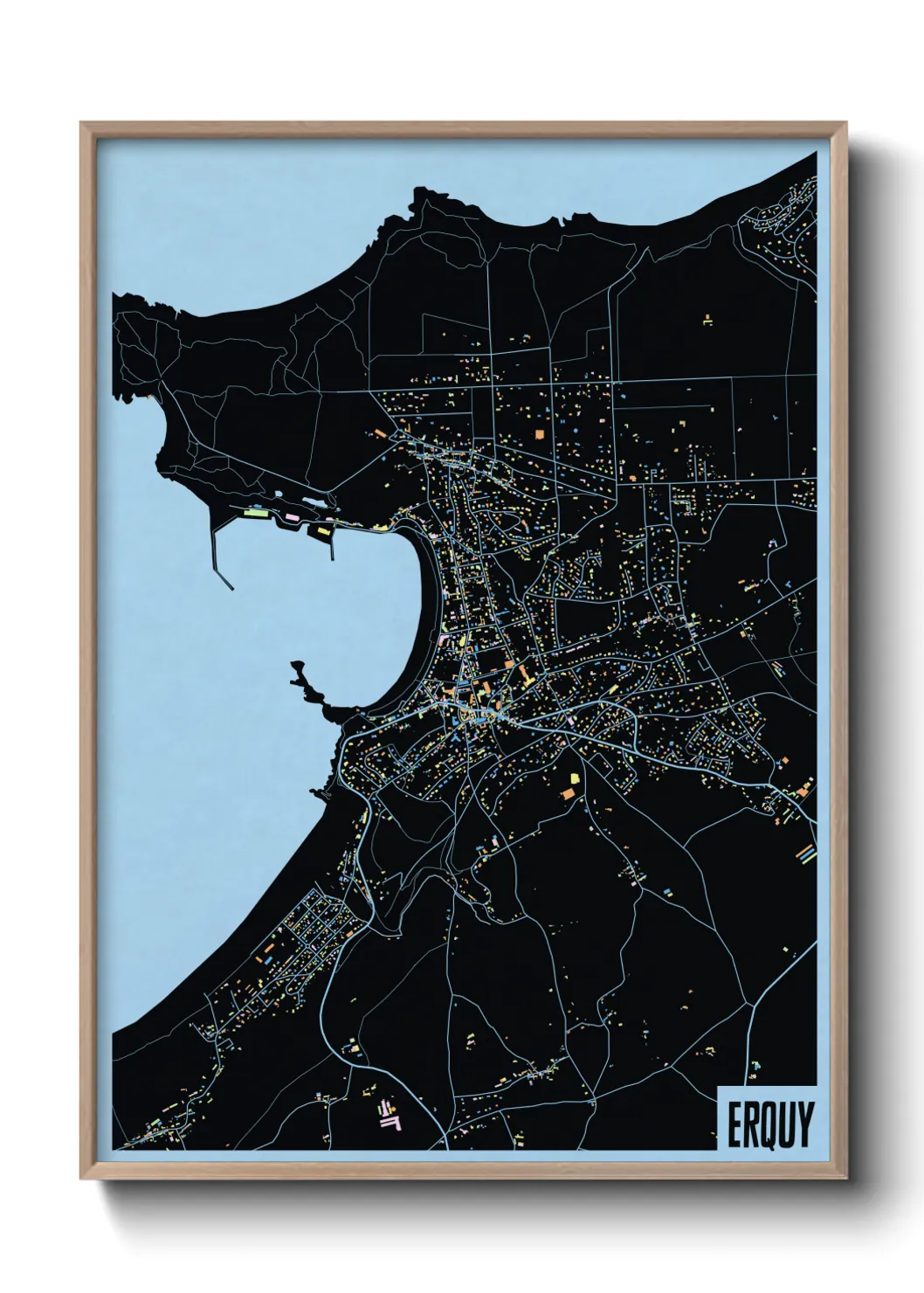 Une affiche de carte sur Erquy