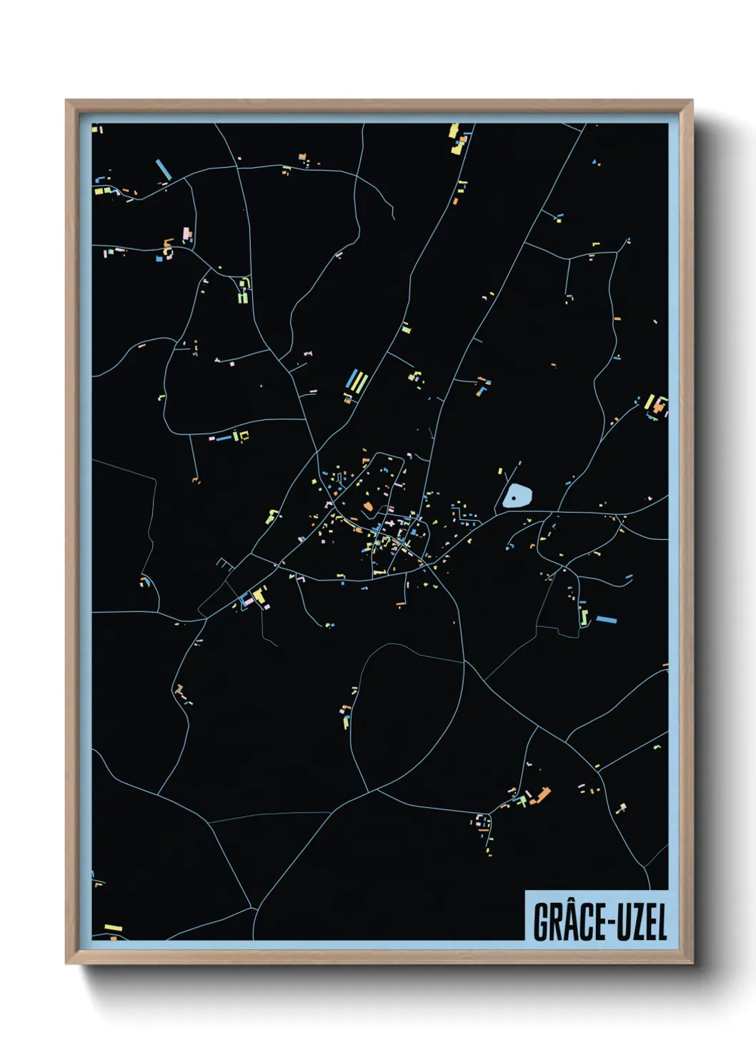 Une affiche de carte sur Grâce-Uzel