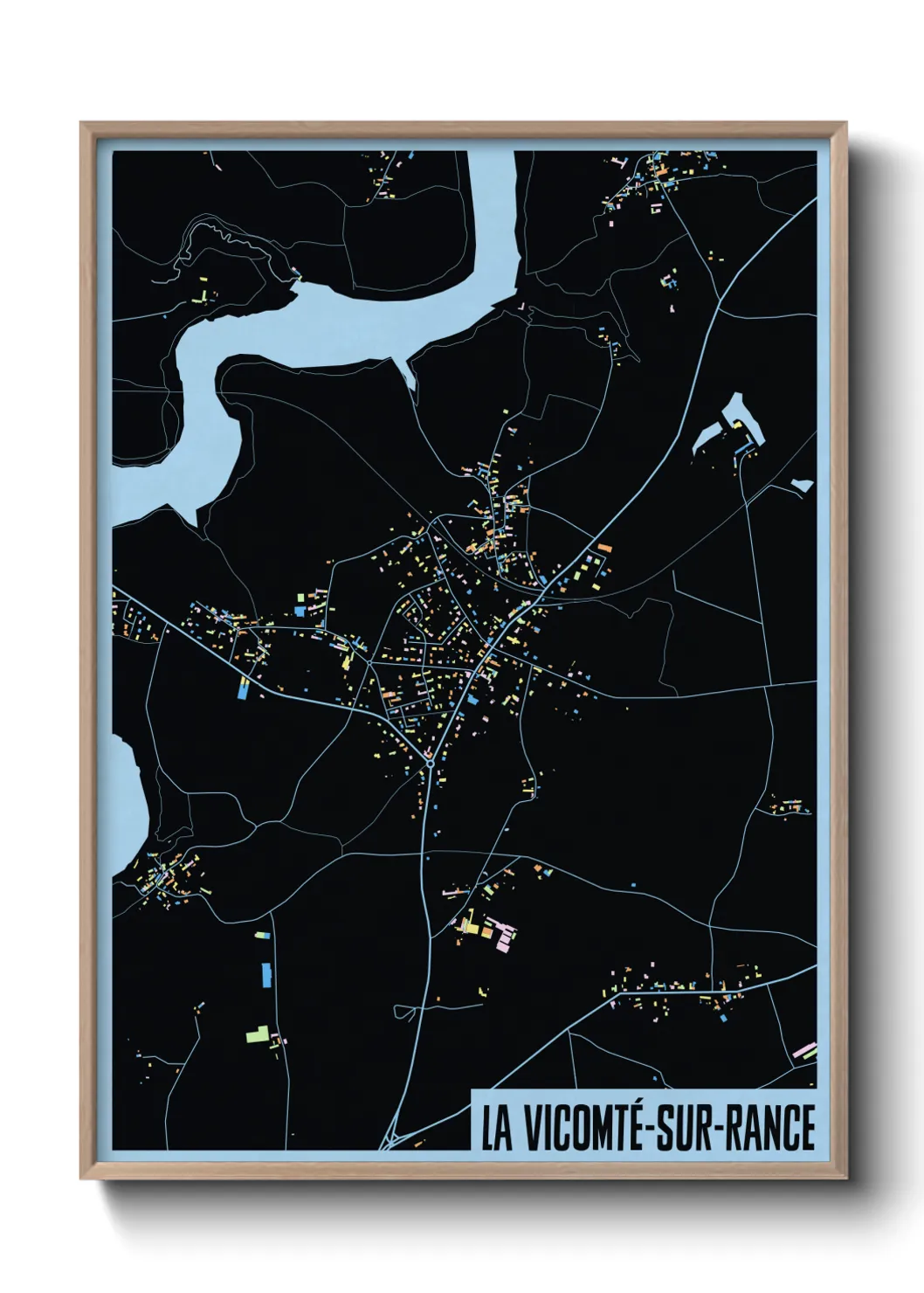 Une affiche de carte sur La Vicomté-sur-Rance