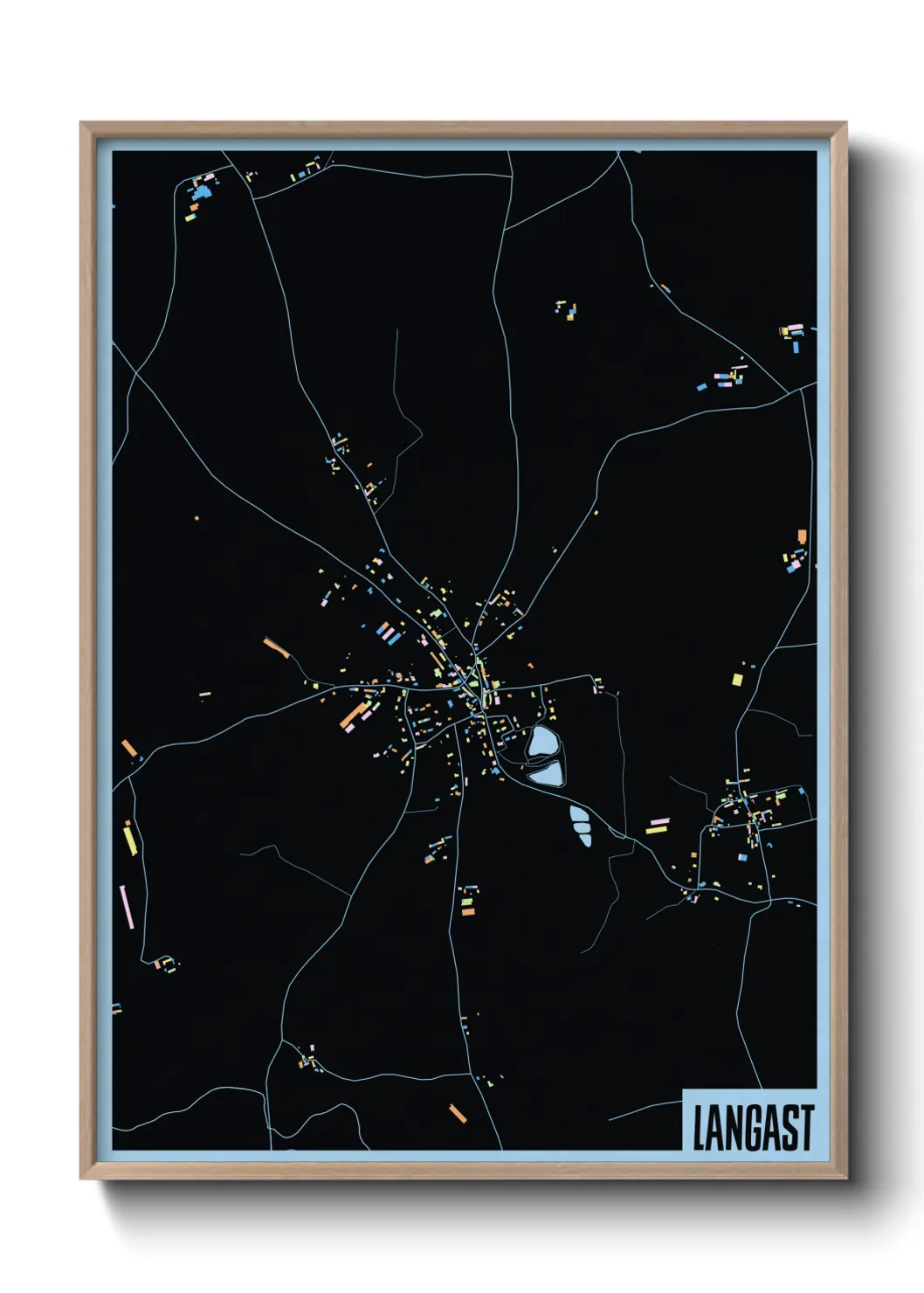 Une affiche de carte sur Langast