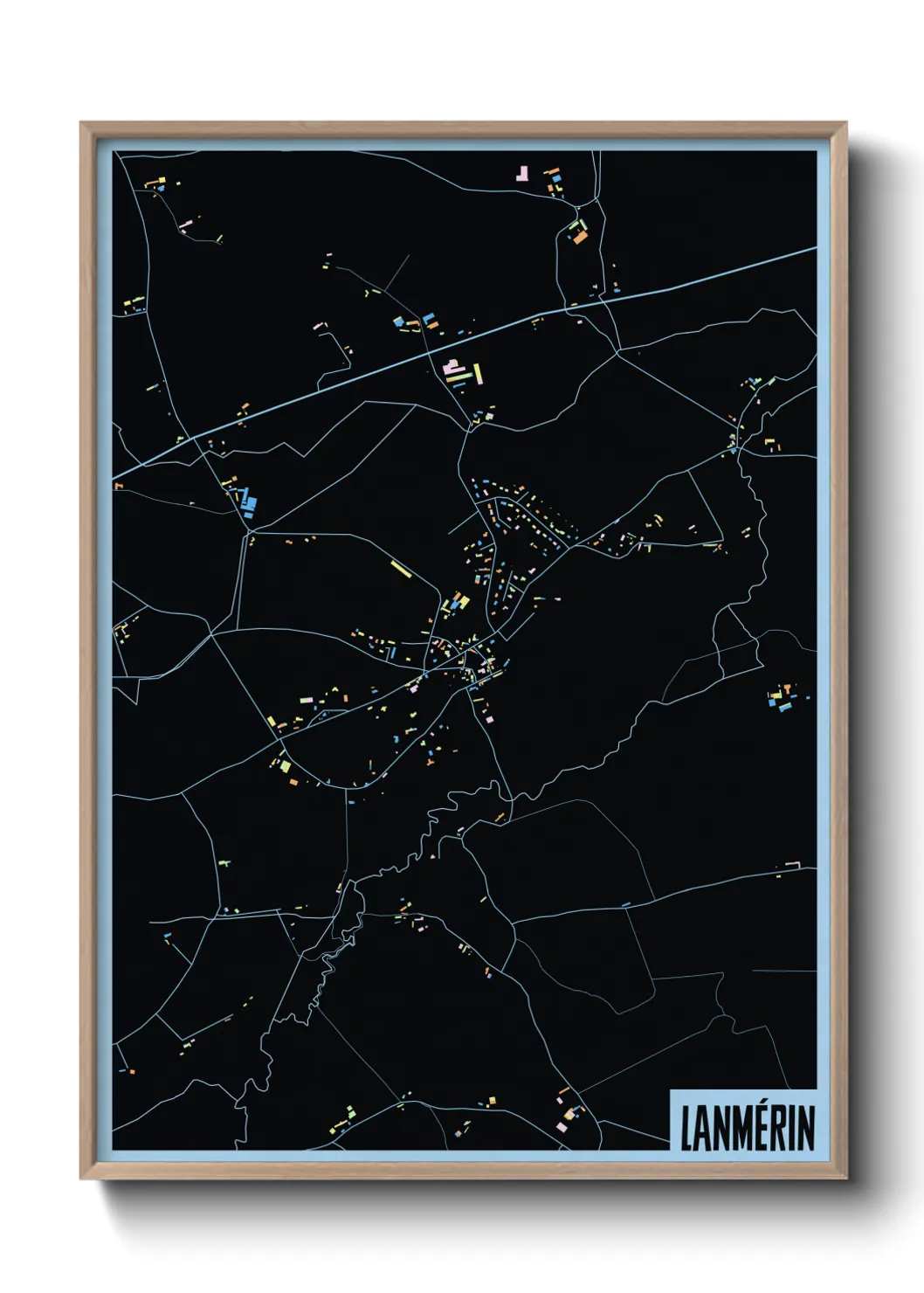 Une affiche de carte sur Lanmérin