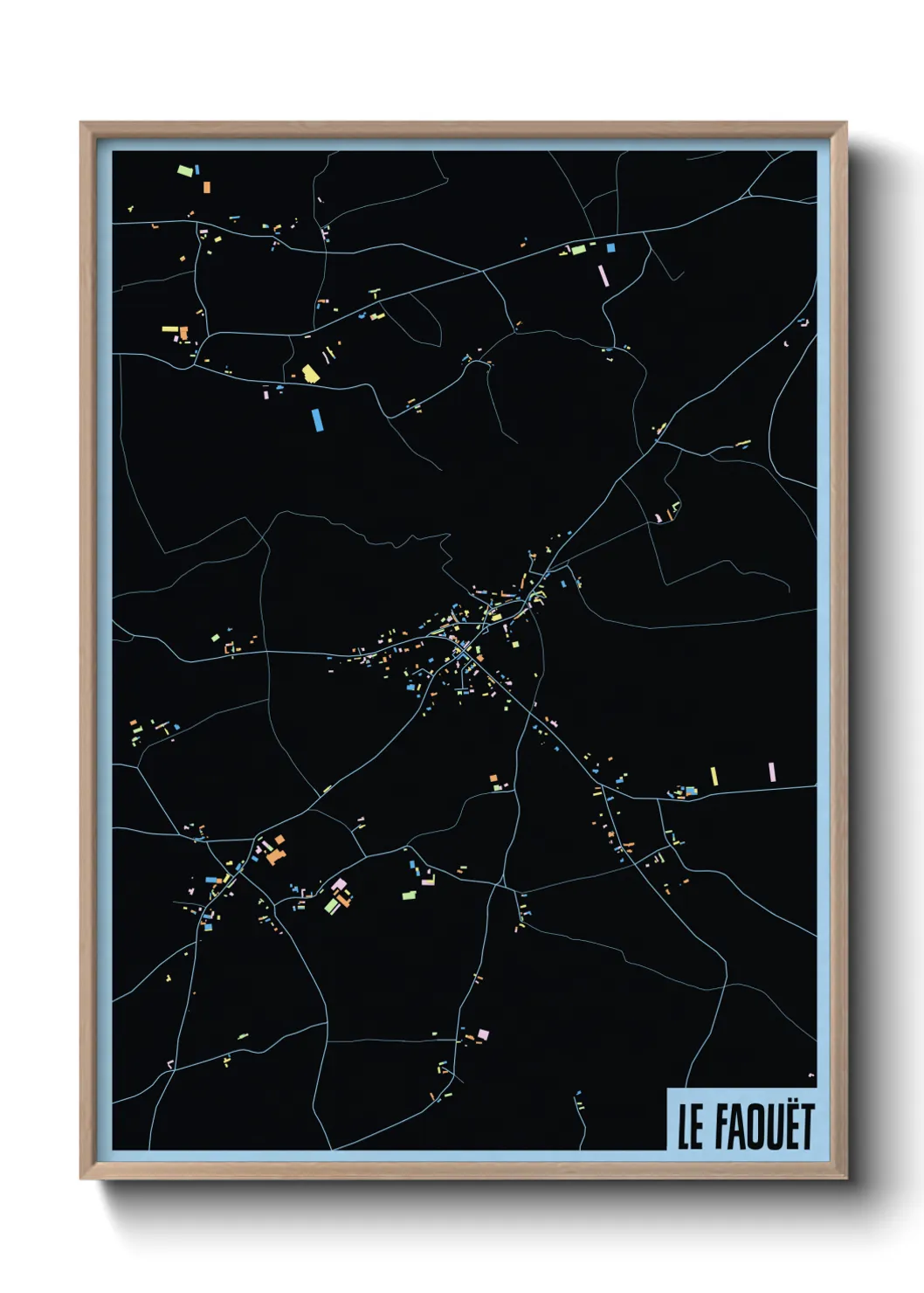 Une affiche de carte sur Le Faouët