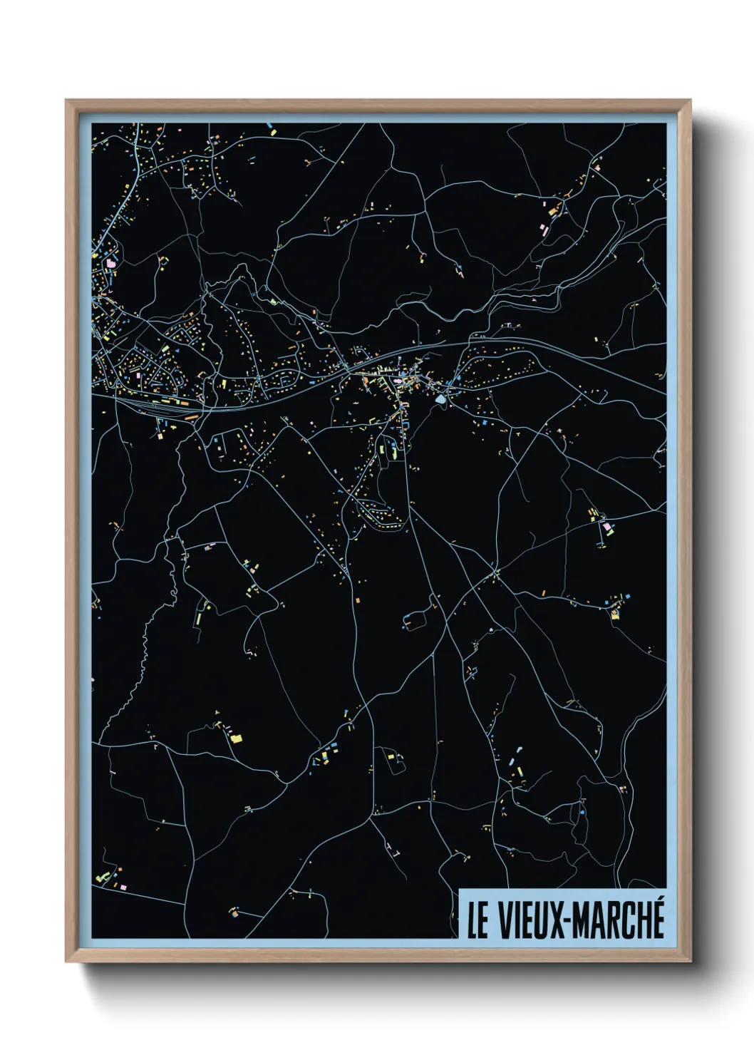 Une affiche de carte sur Le Vieux-Marché