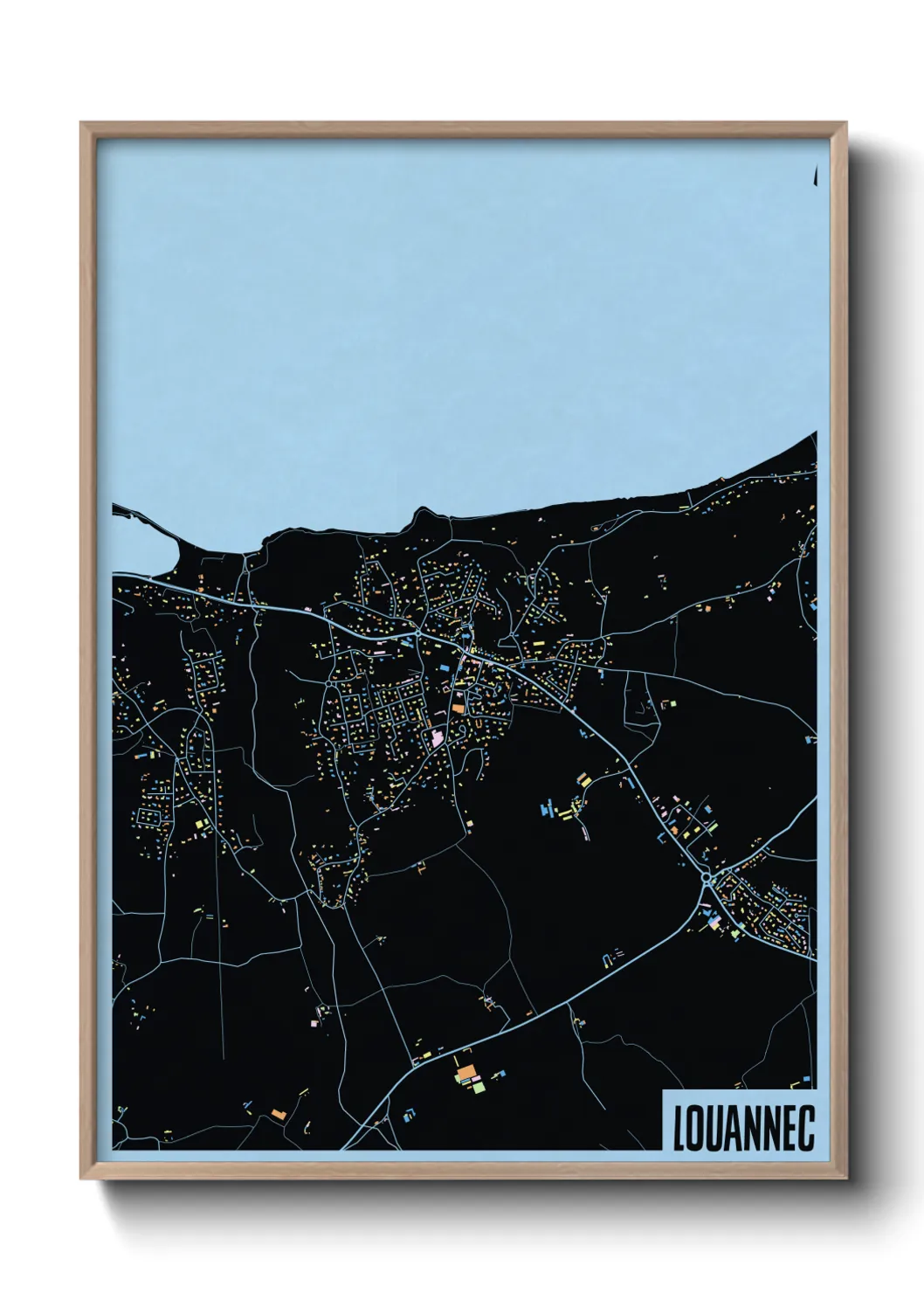 Une affiche de carte sur Louannec