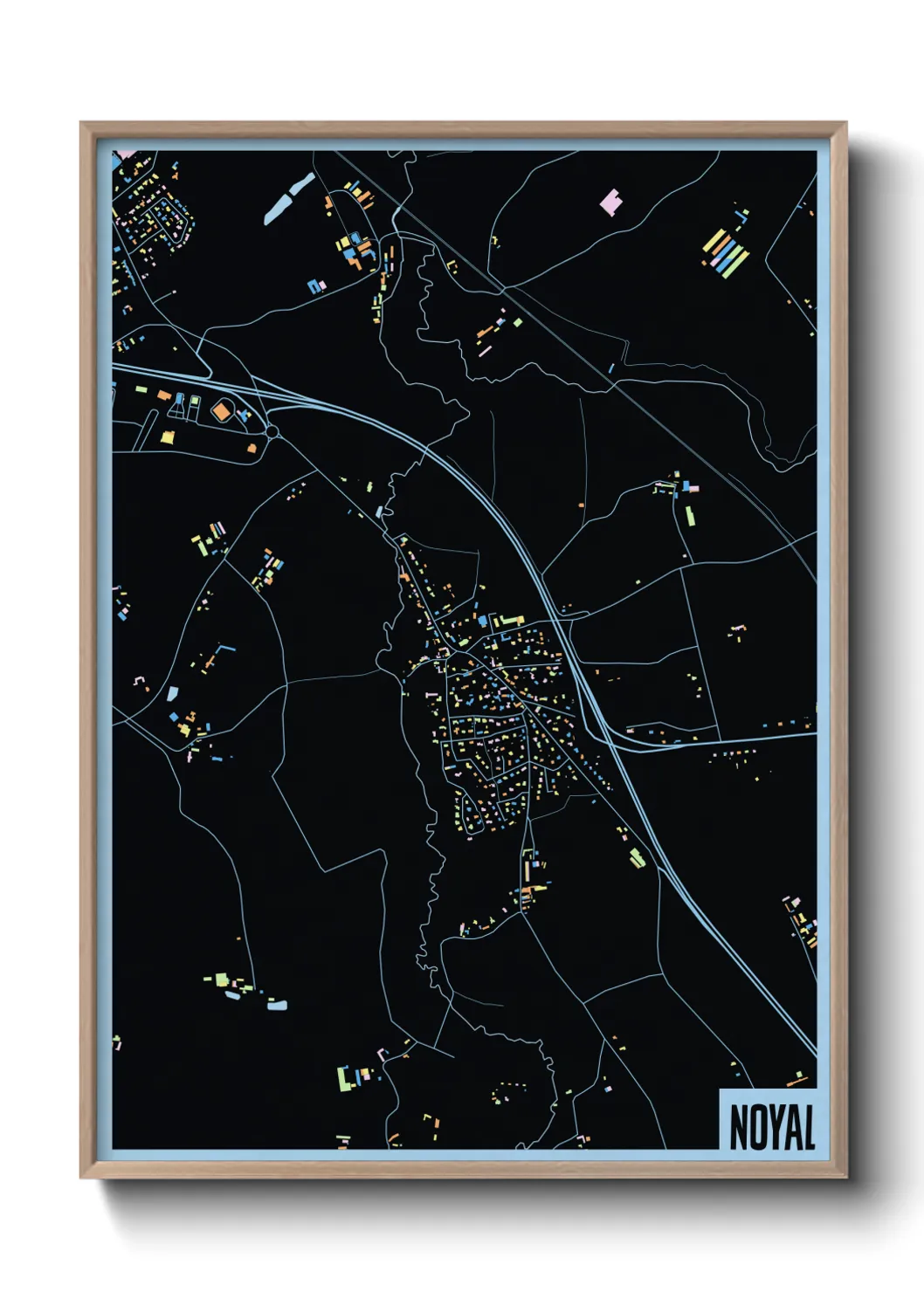 Une affiche de carte sur Noyal