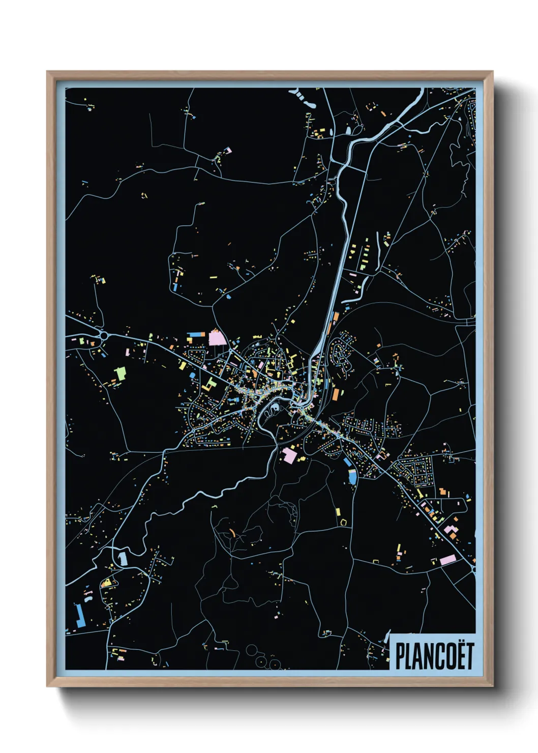 Une affiche de carte sur Plancoët