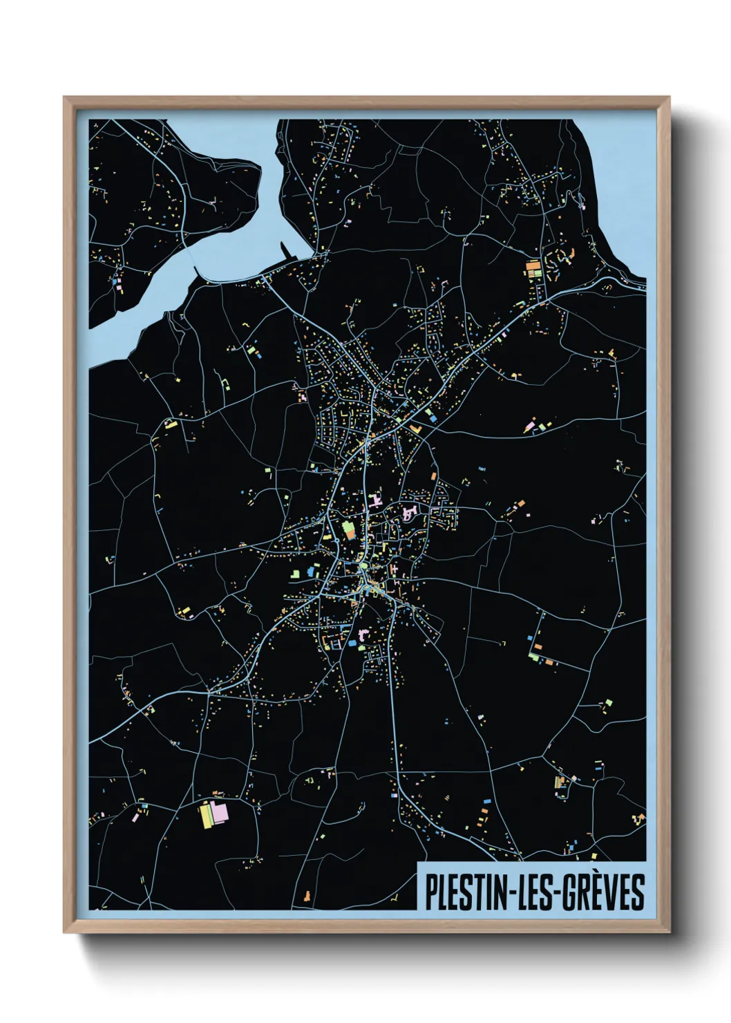 Une affiche de carte sur Plestin-les-Grèves