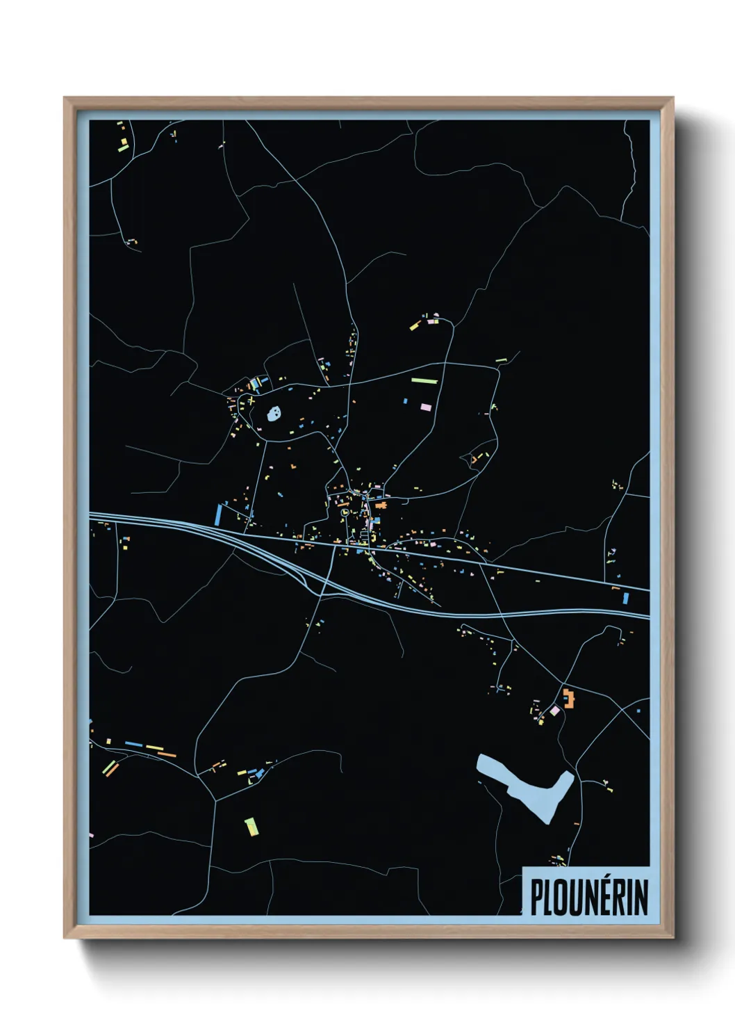 Une affiche de carte sur Plounérin