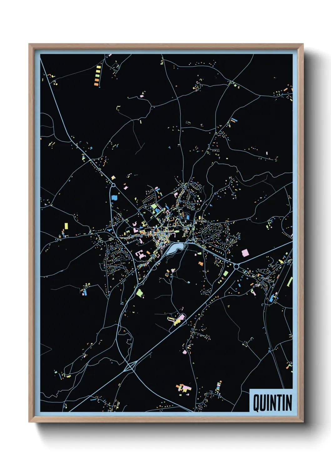 Une affiche de carte sur Quintin