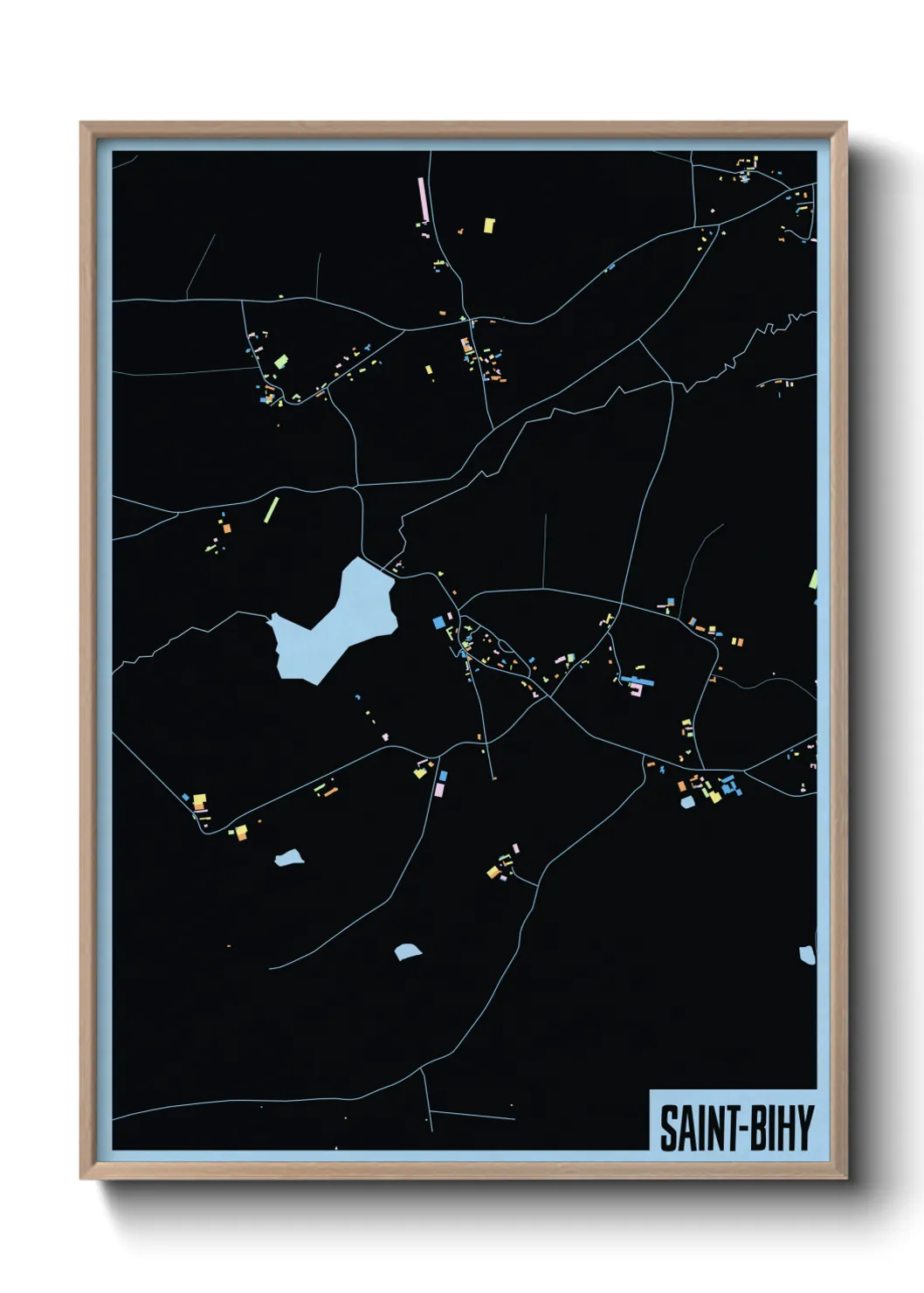 Une affiche de carte sur Saint-Bihy