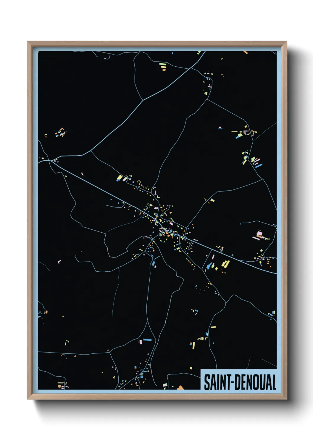 Une affiche de carte sur Saint-Denoual