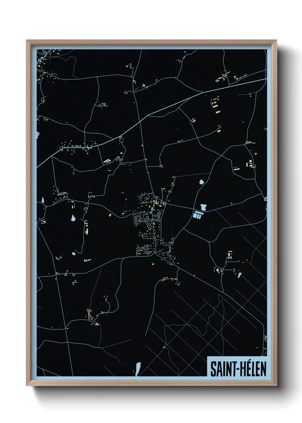 Une affiche de carte sur Saint-Hélen