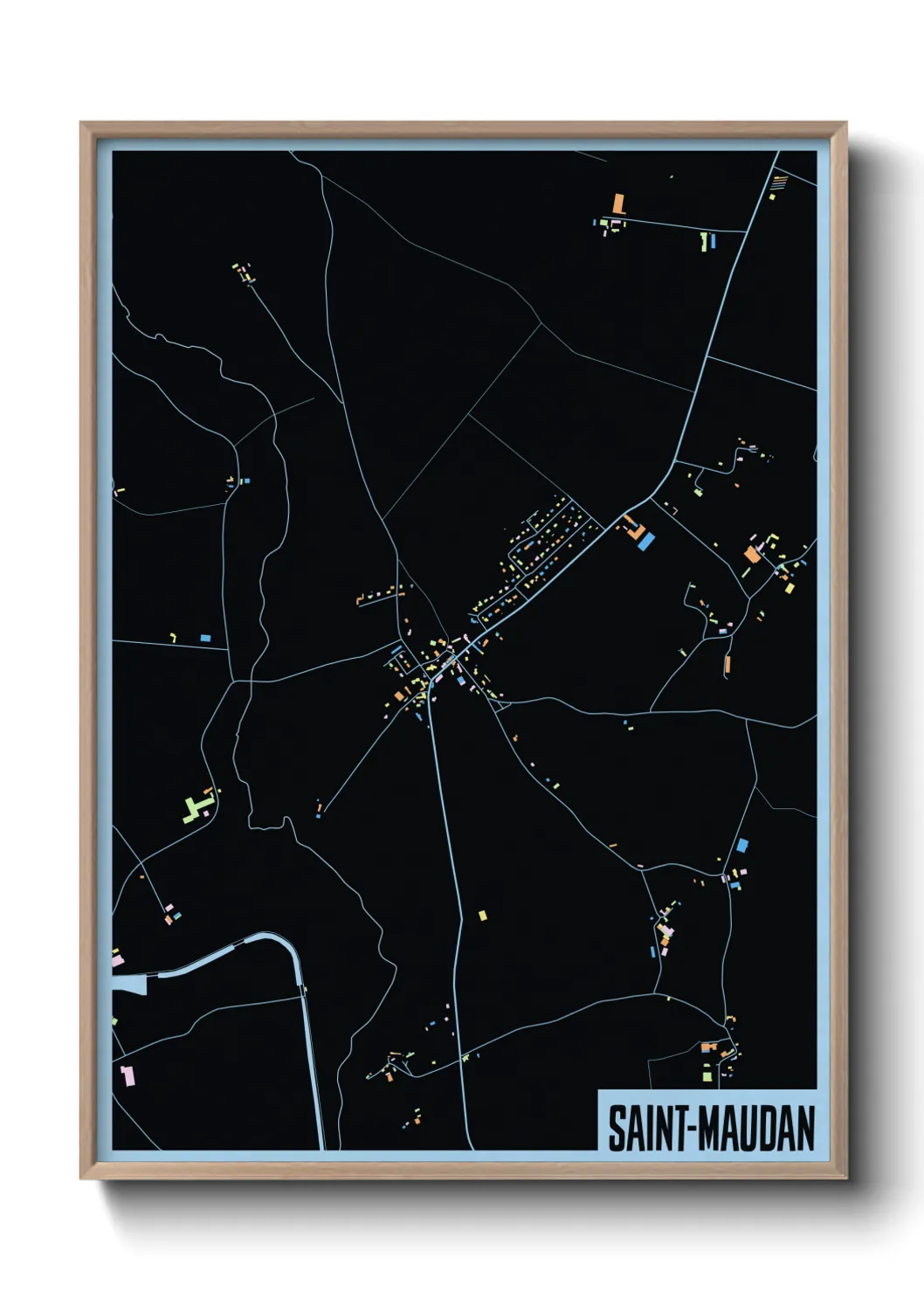 Une affiche de carte sur Saint-Maudan
