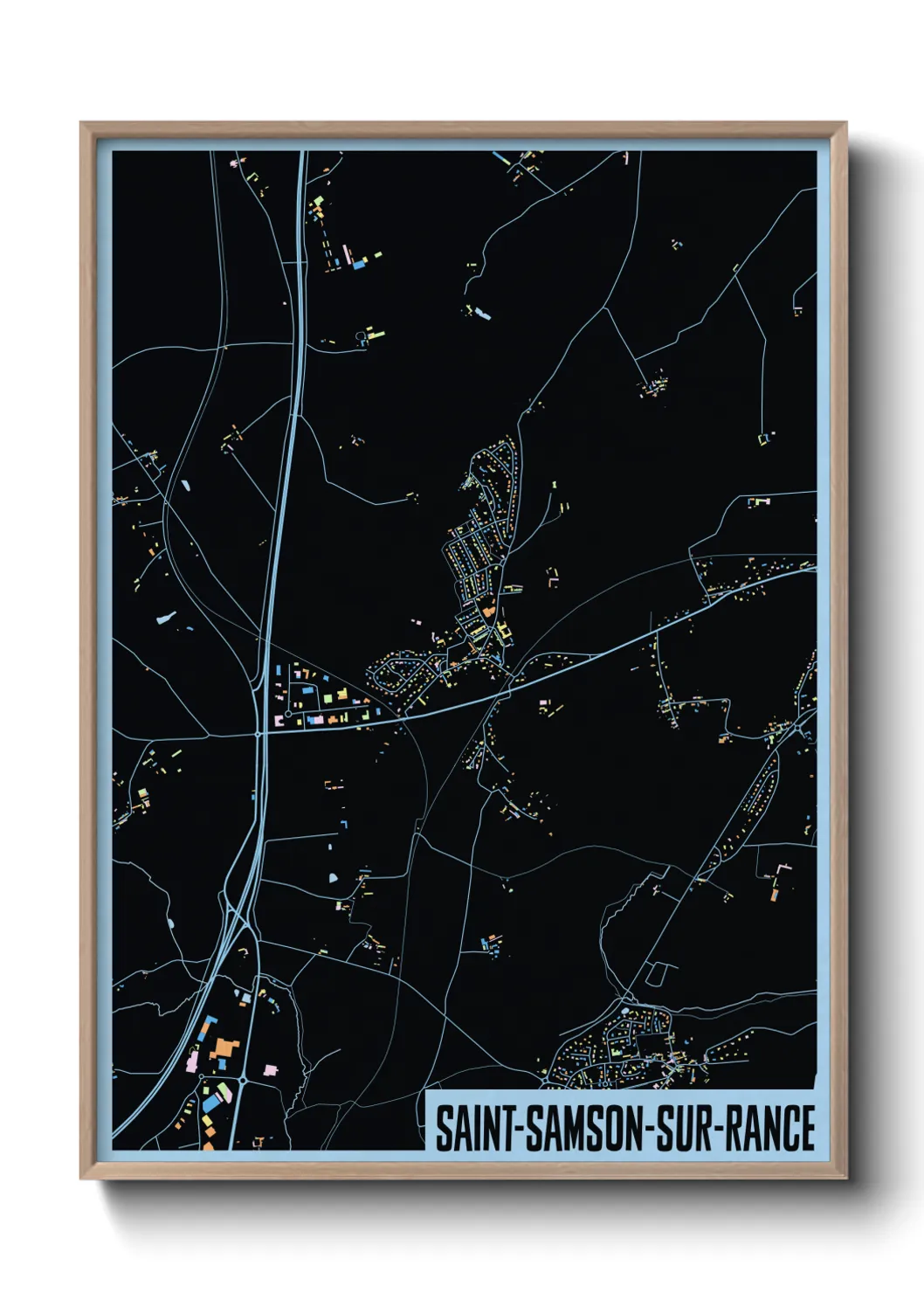 Une affiche de carte sur Saint-Samson-sur-Rance