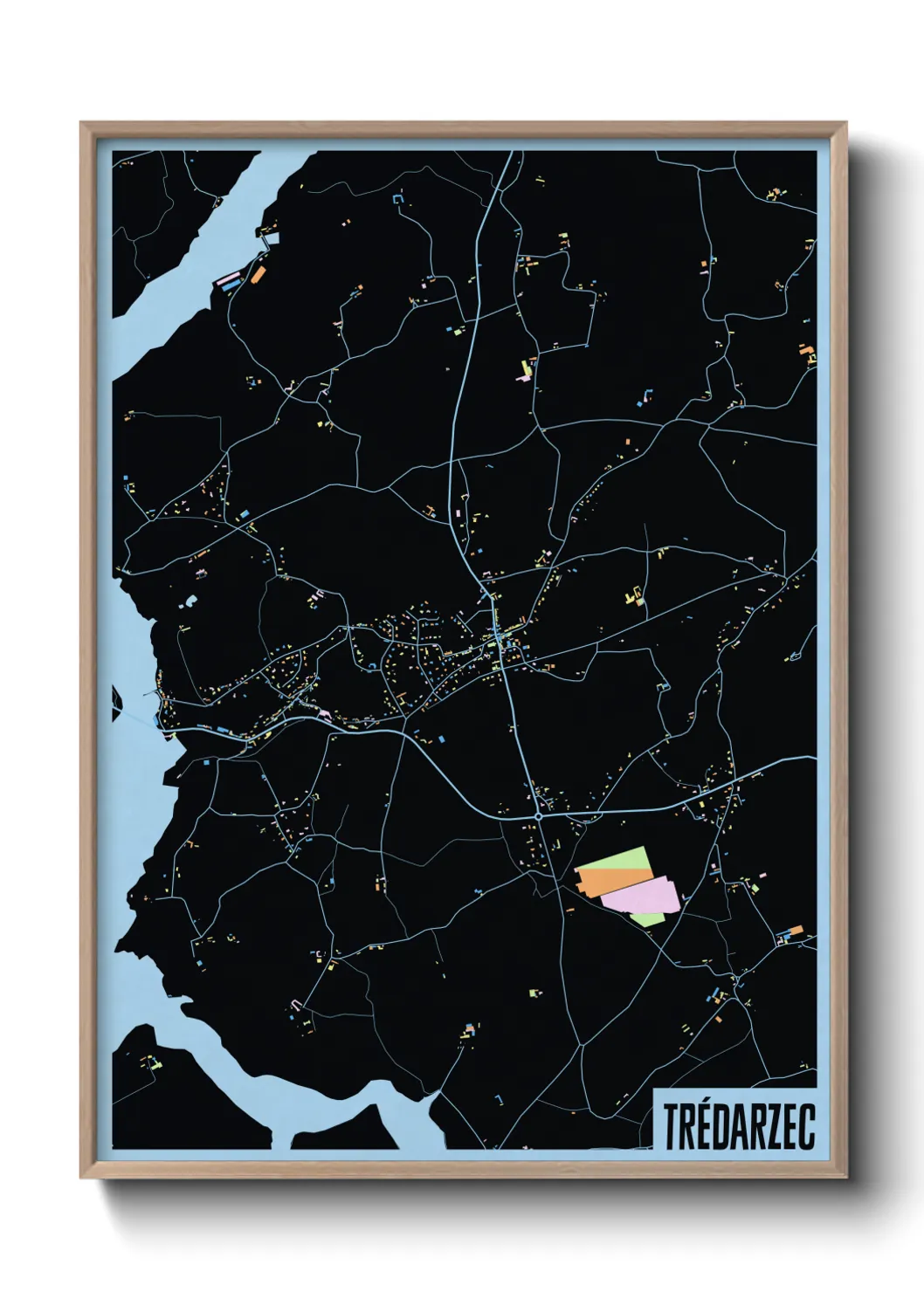 Une affiche de carte sur Trédarzec