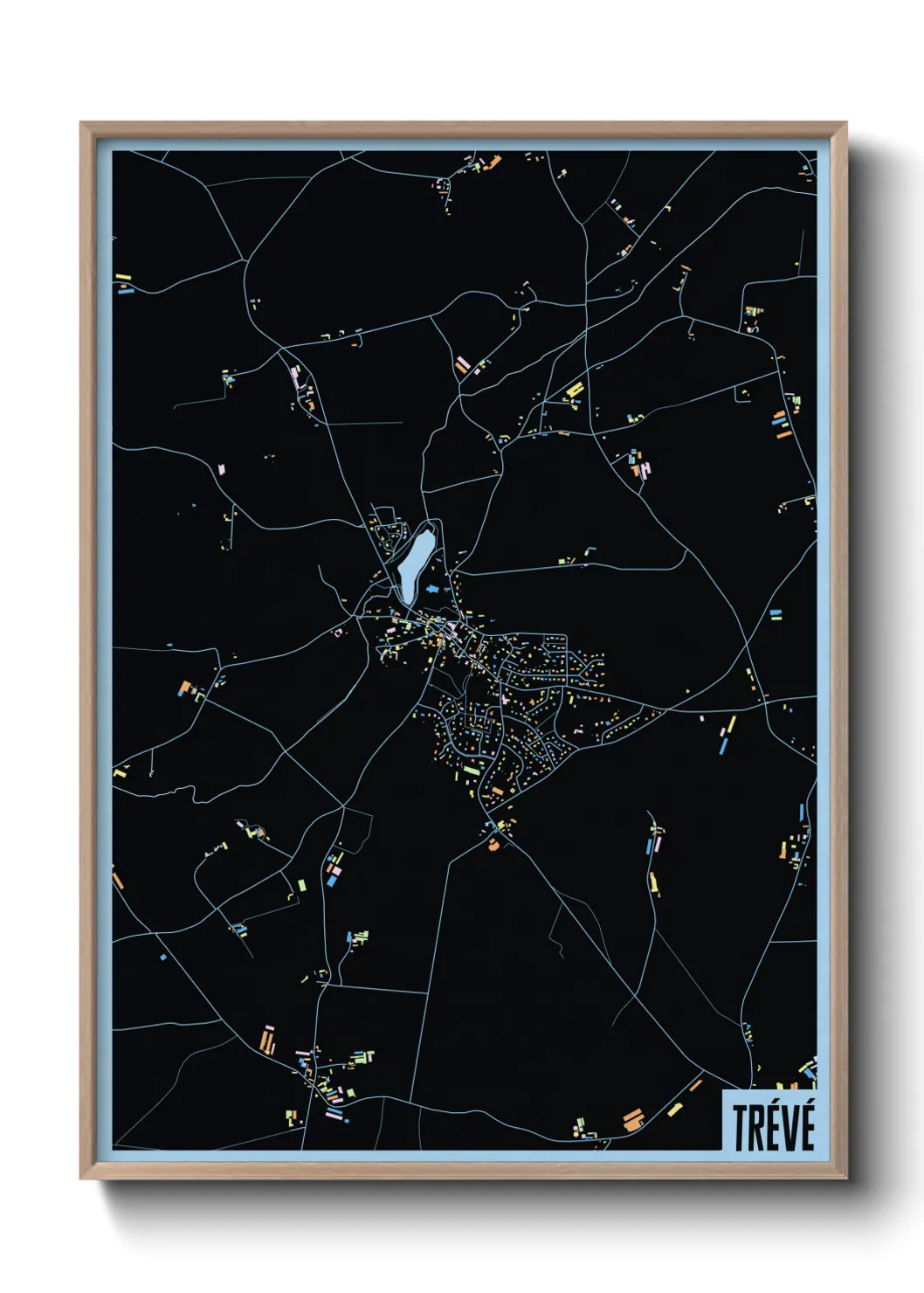 Une affiche de carte sur Trévé