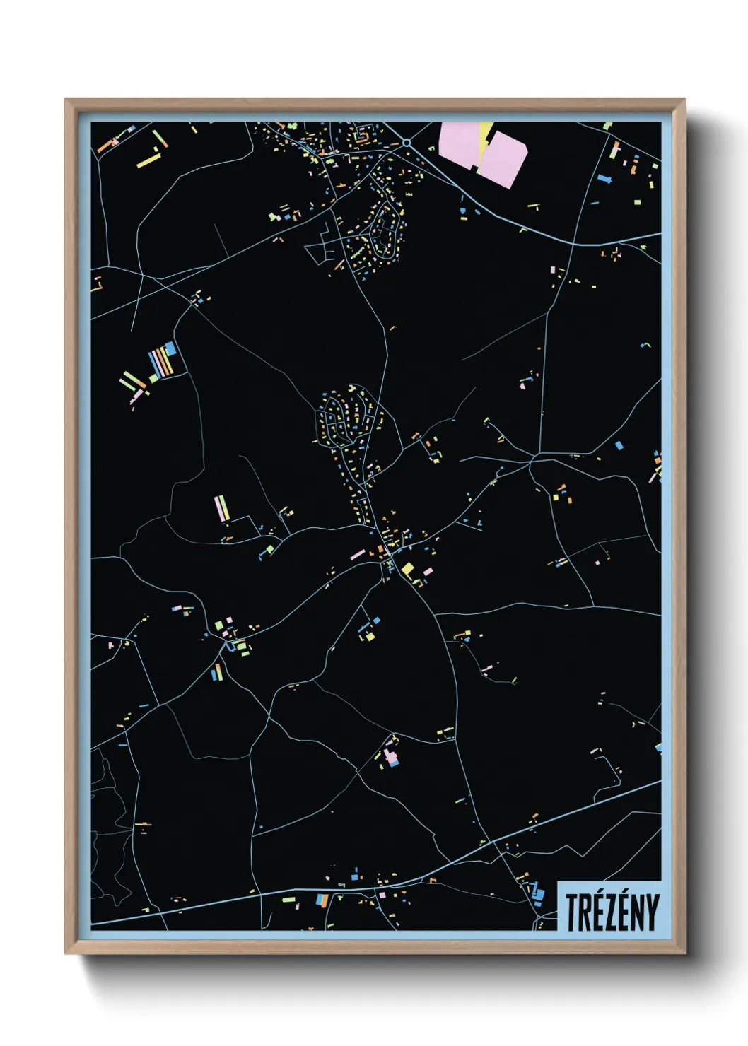 Une affiche de carte sur Trézény