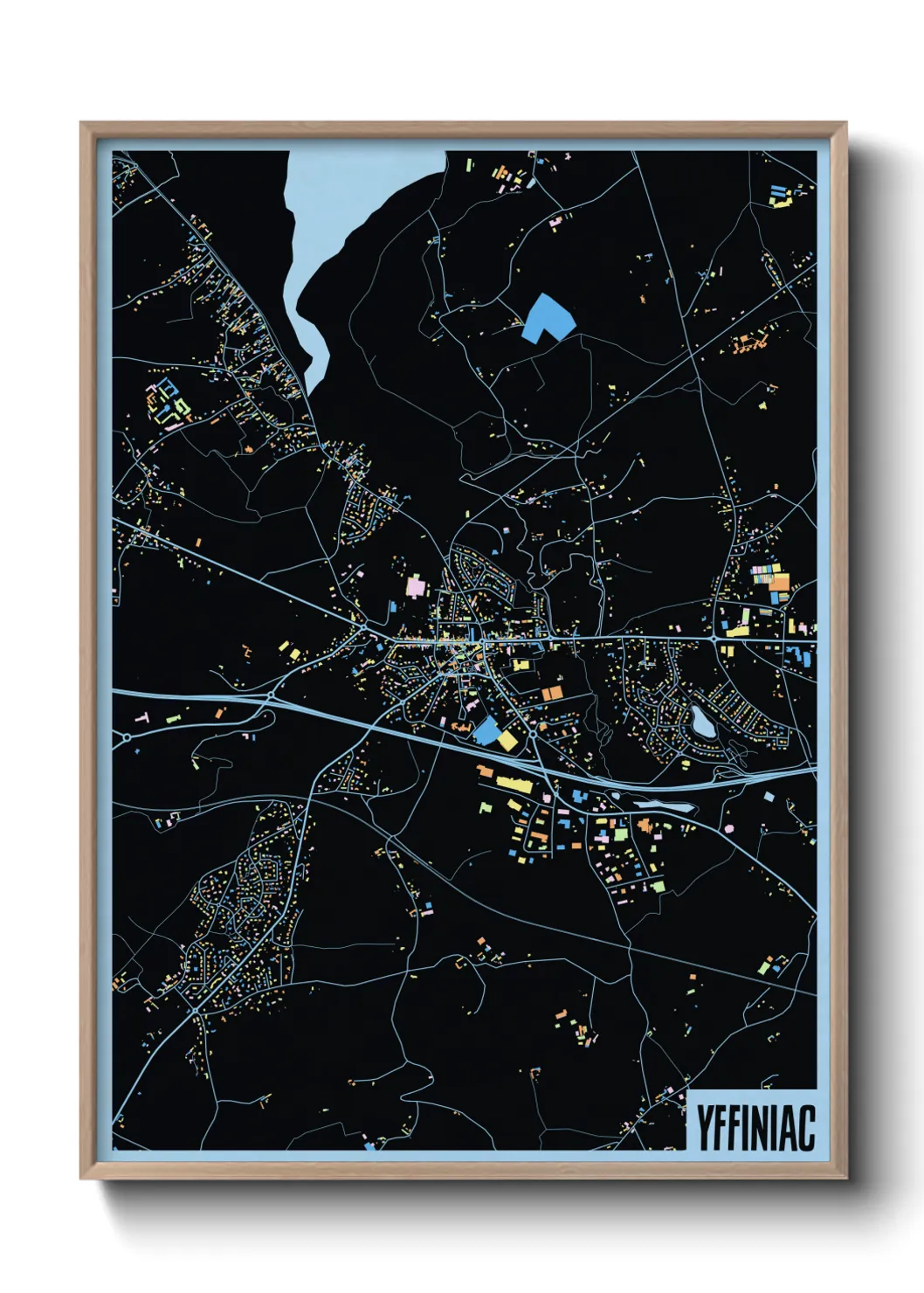 Une affiche de carte sur Yffiniac