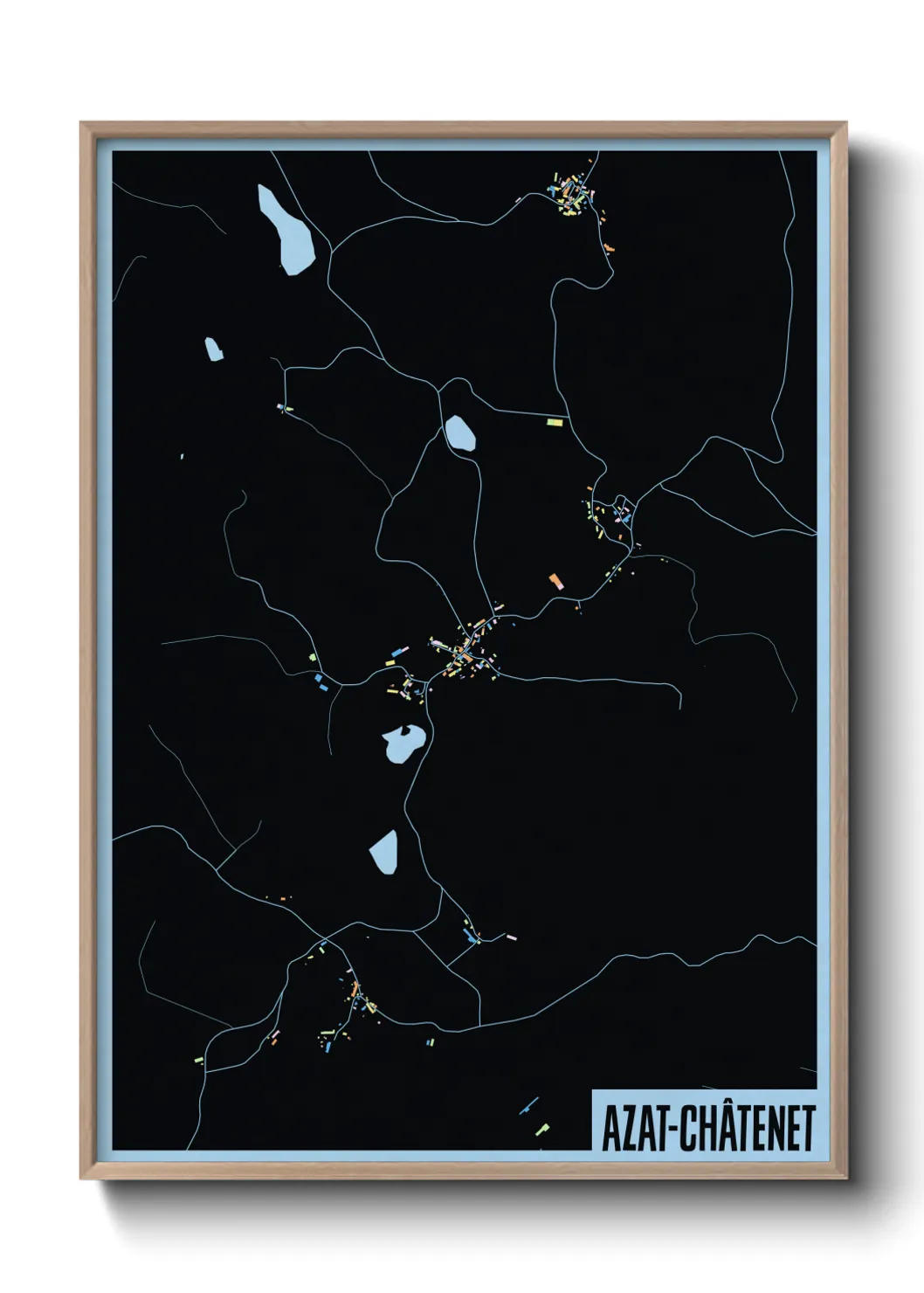 Une affiche de carte sur Azat-Châtenet