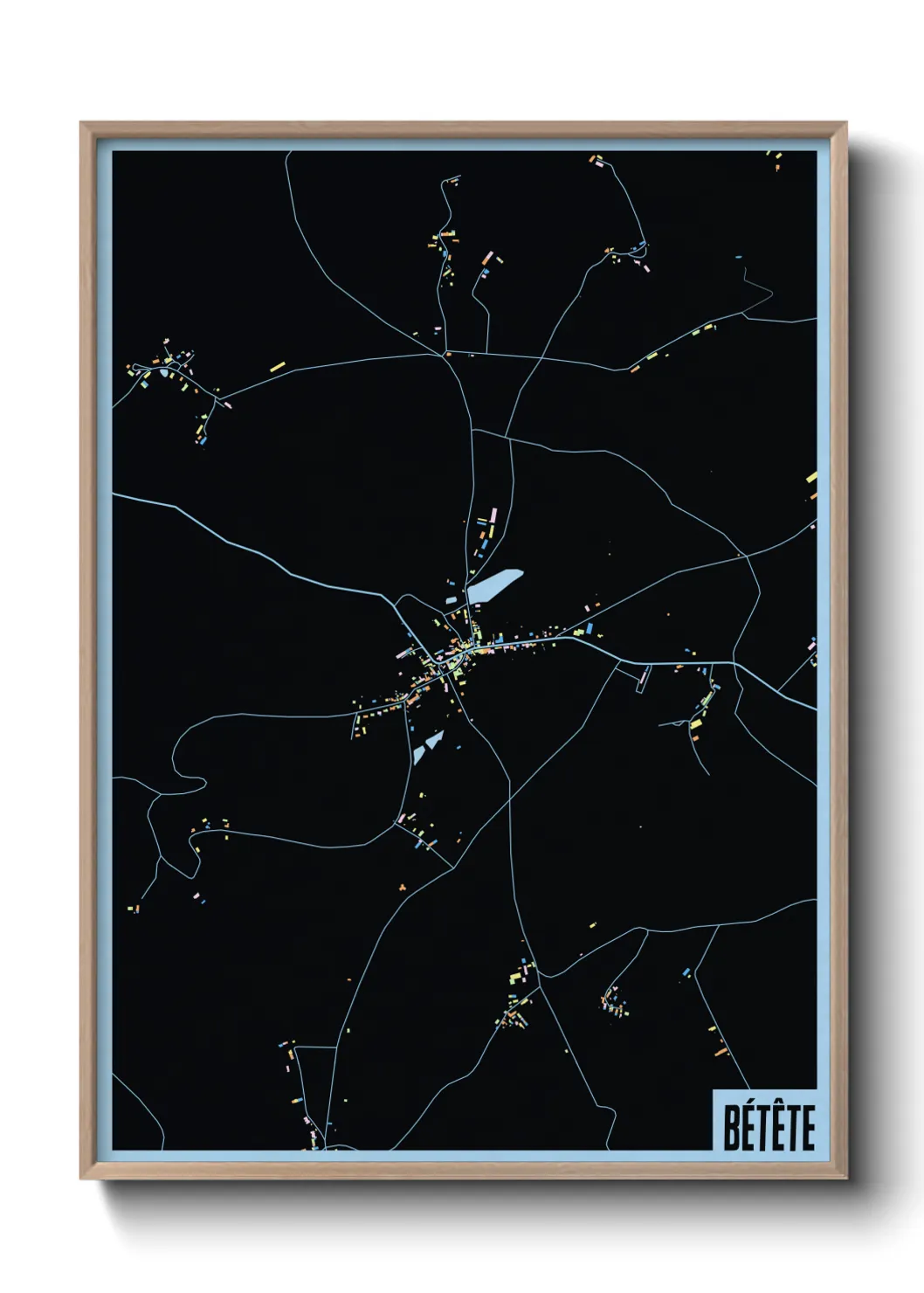 Une affiche de carte sur Bétête