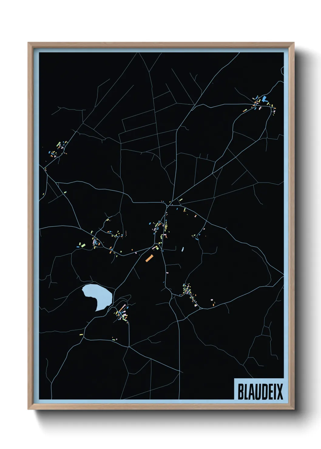 Une affiche de carte sur Blaudeix